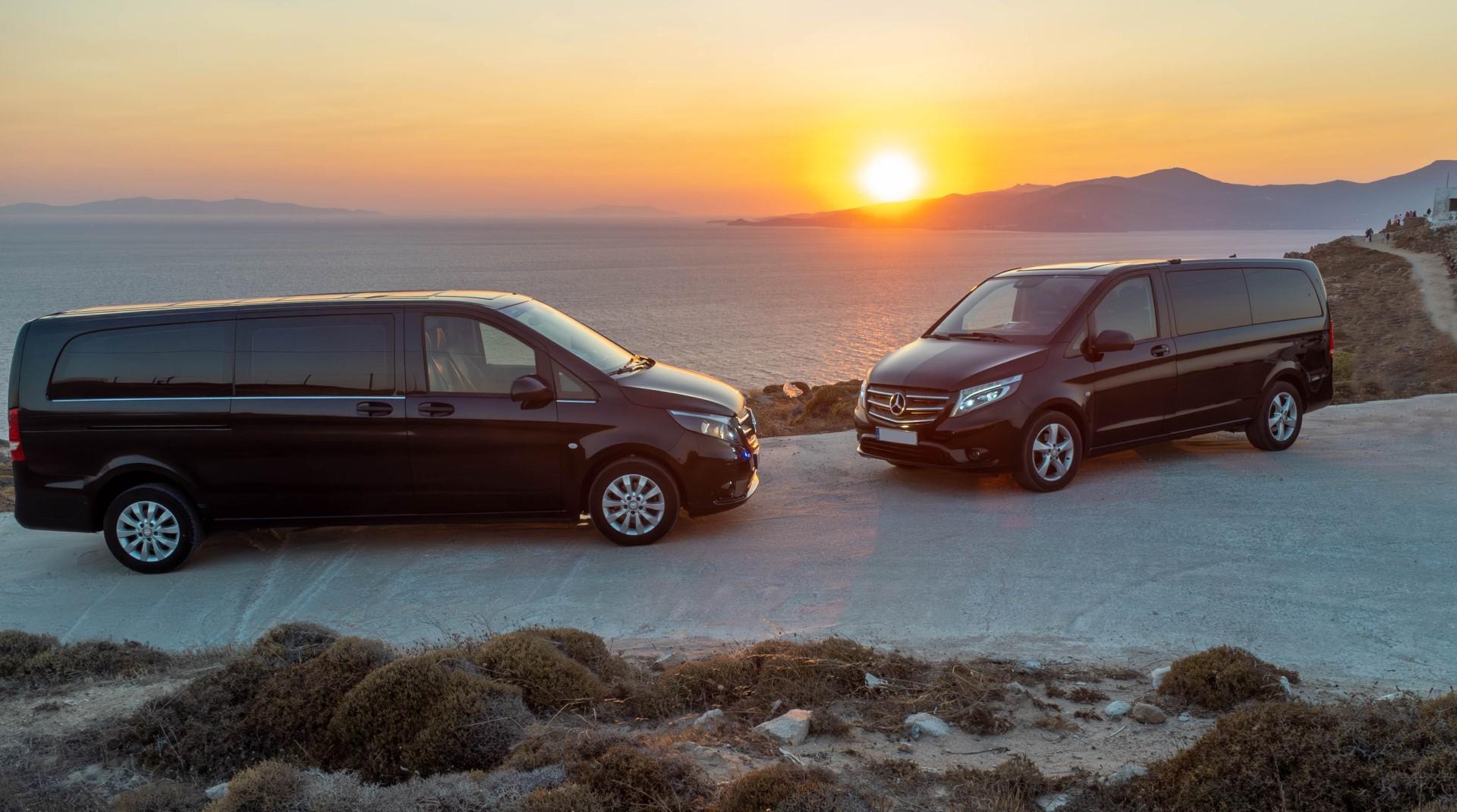 Private Mykonos Beach Club Luxury Van Transfer