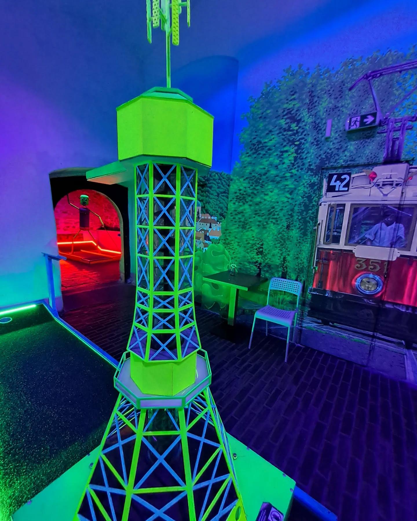 Prague: Glow-in-the-Dark Mini Golf Experience
