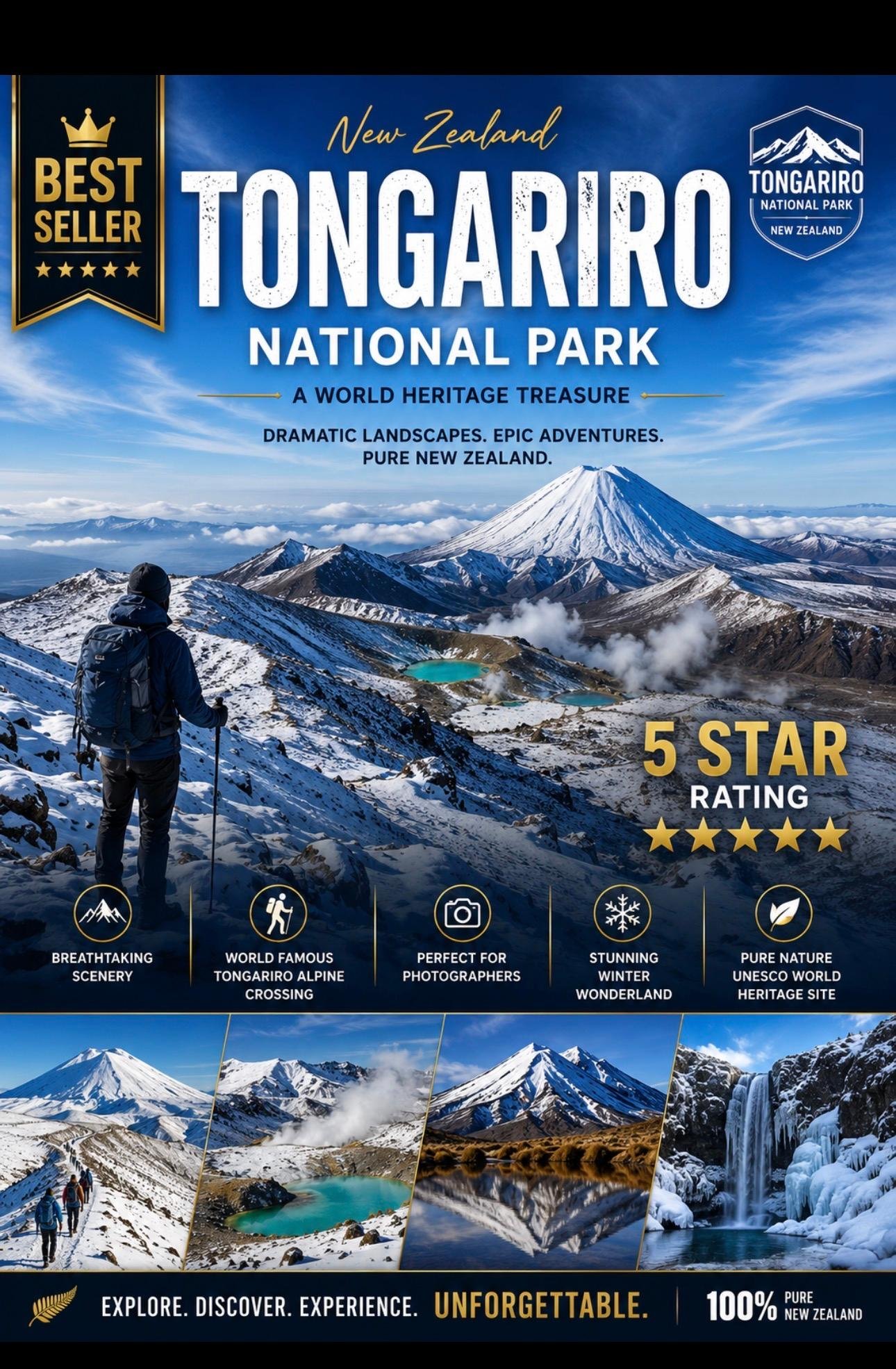 Tongariro National Park Winter Adventure from Auckland