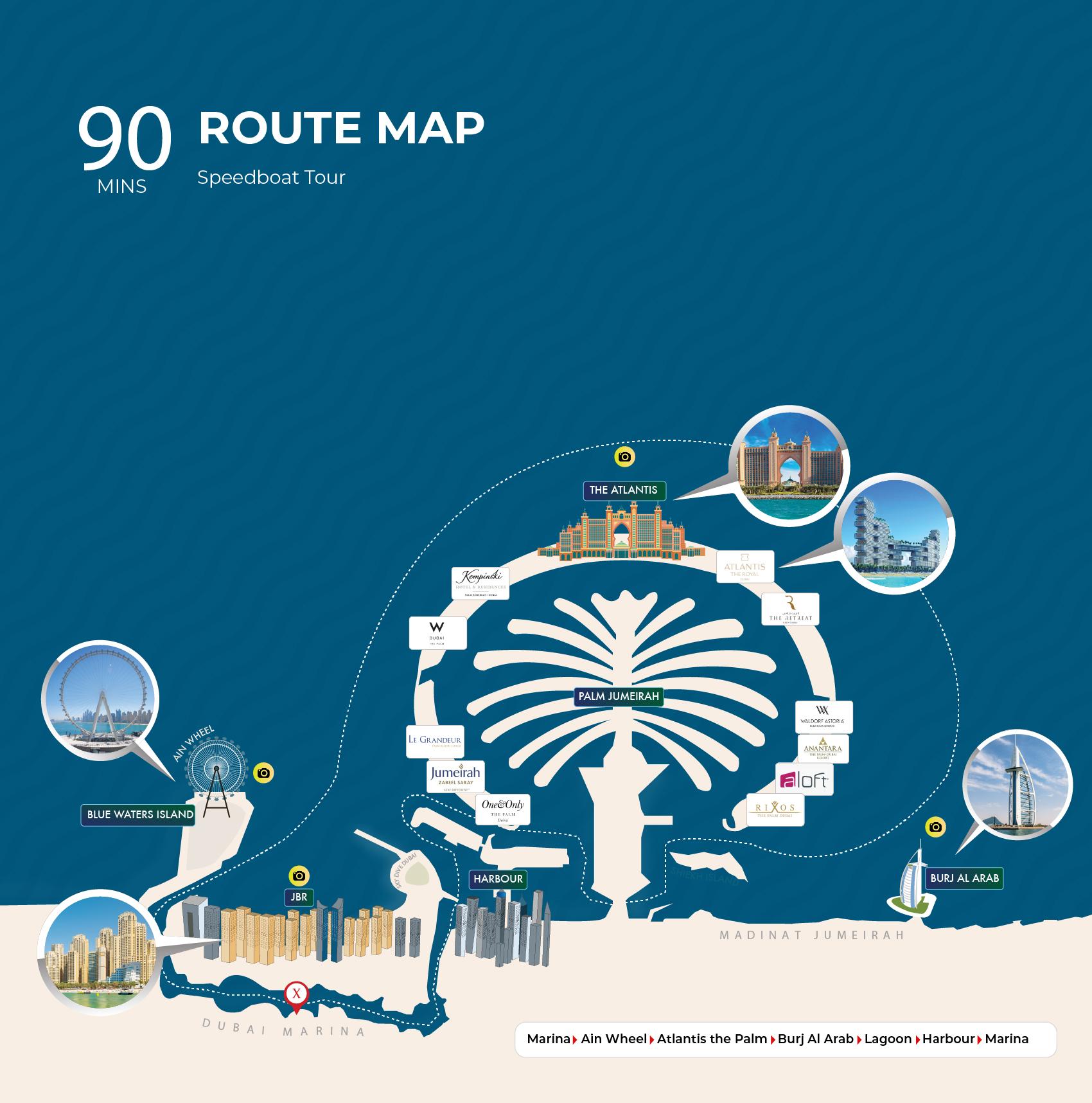 Dubai Speedboat Tour: Marina, Palm, Burj Al Arab & Atlantis