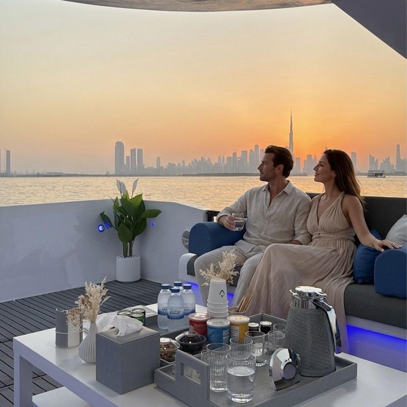 Private Majlis Yacht Charter on Dubai Creek Harbor