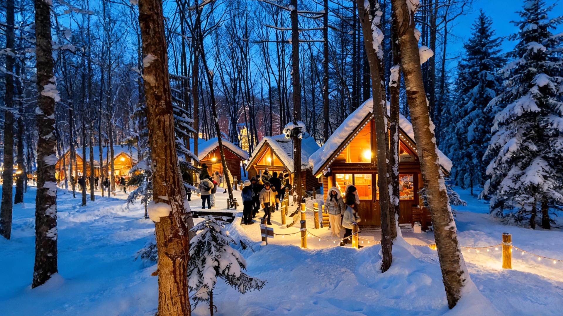 Hokkaido Winter Wonderland: Shikisai no Oka & Blue Pond Illumination Day Tour