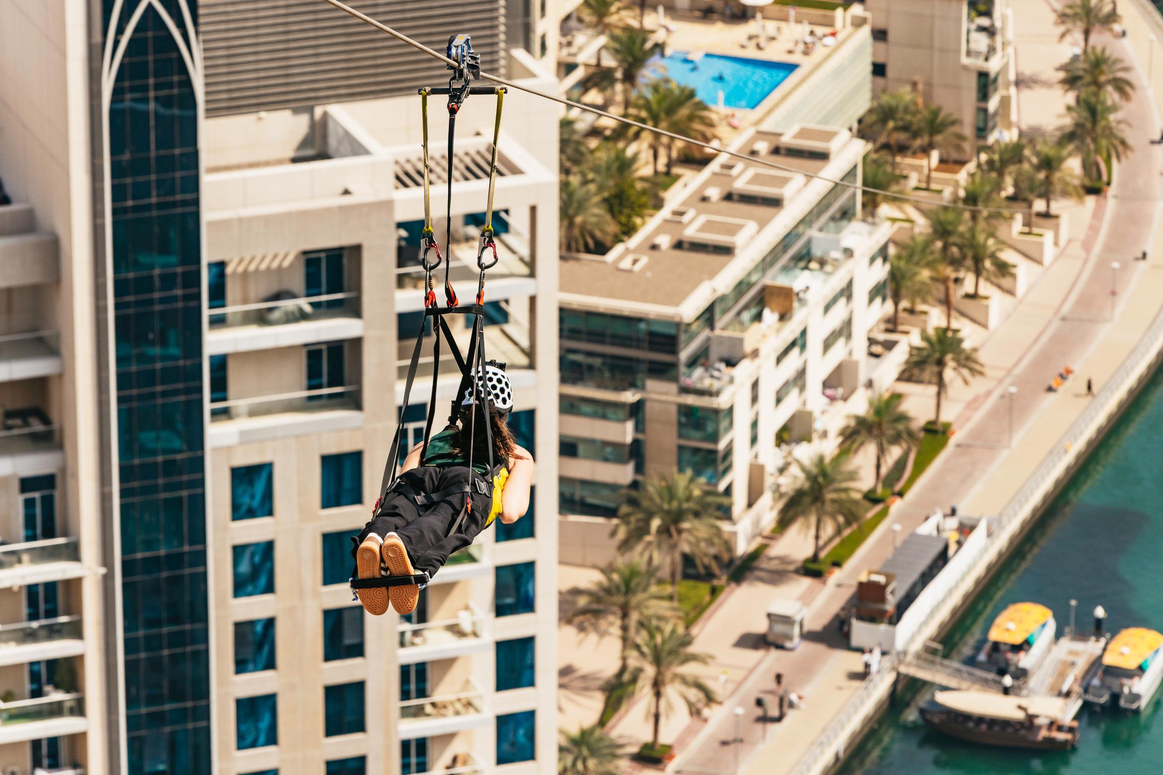 Dubai Marina Zipline: Superman Flight with Photos & Video