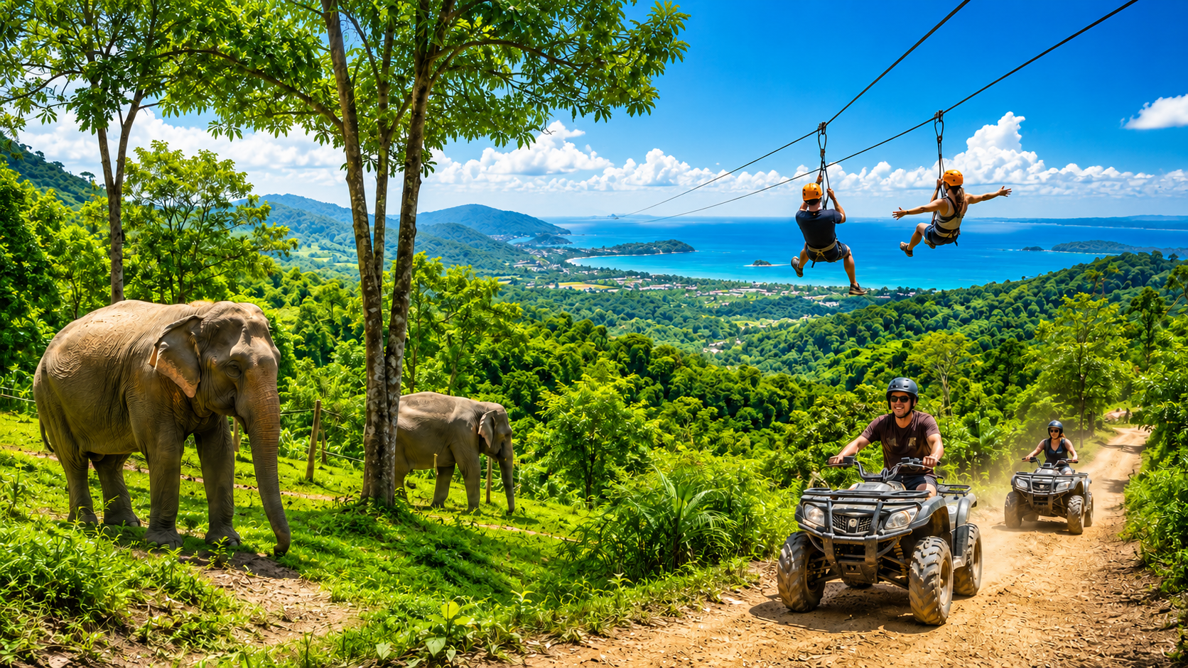 Elephant Sanctuary, Zipline & ATV Adventure
