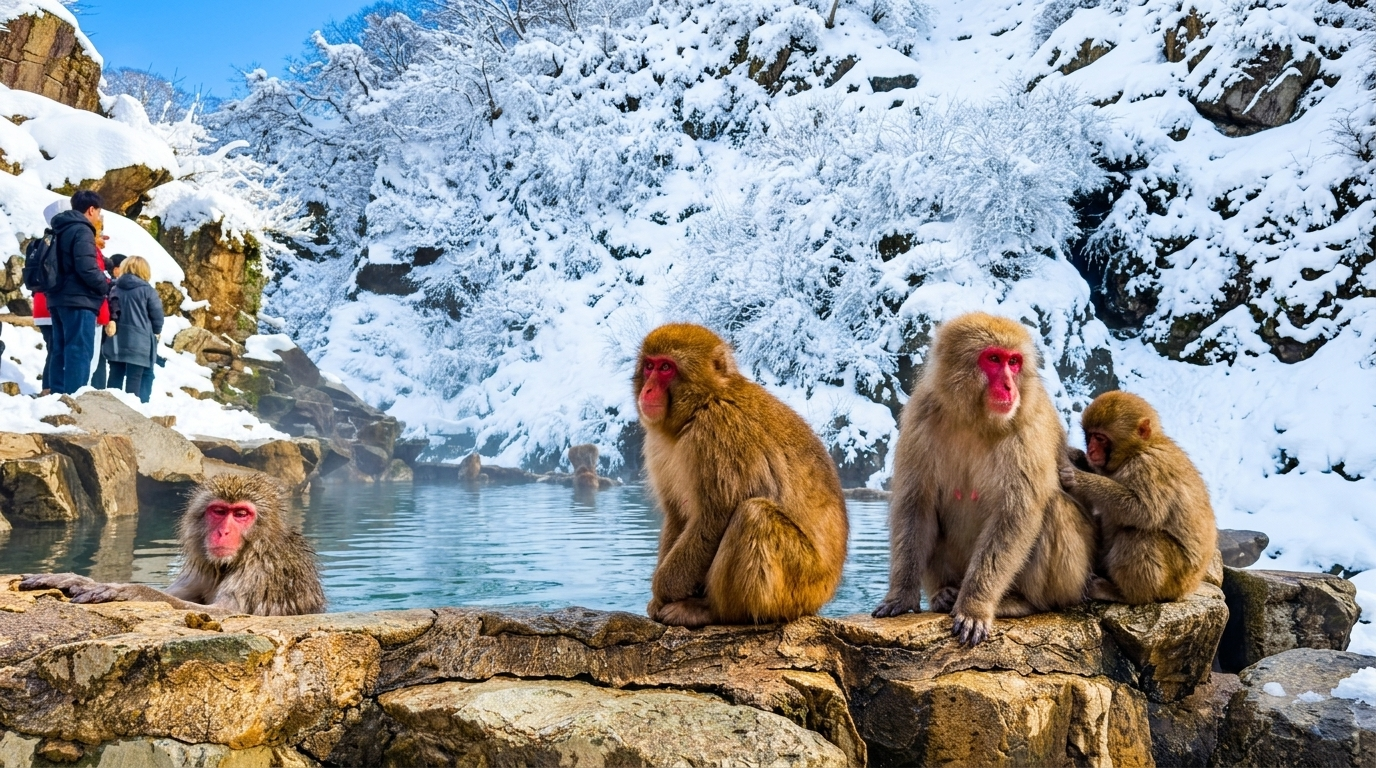 Snow Monkeys & Zenkoji Temple Day Trip from Shinjuku (Lunch Included)