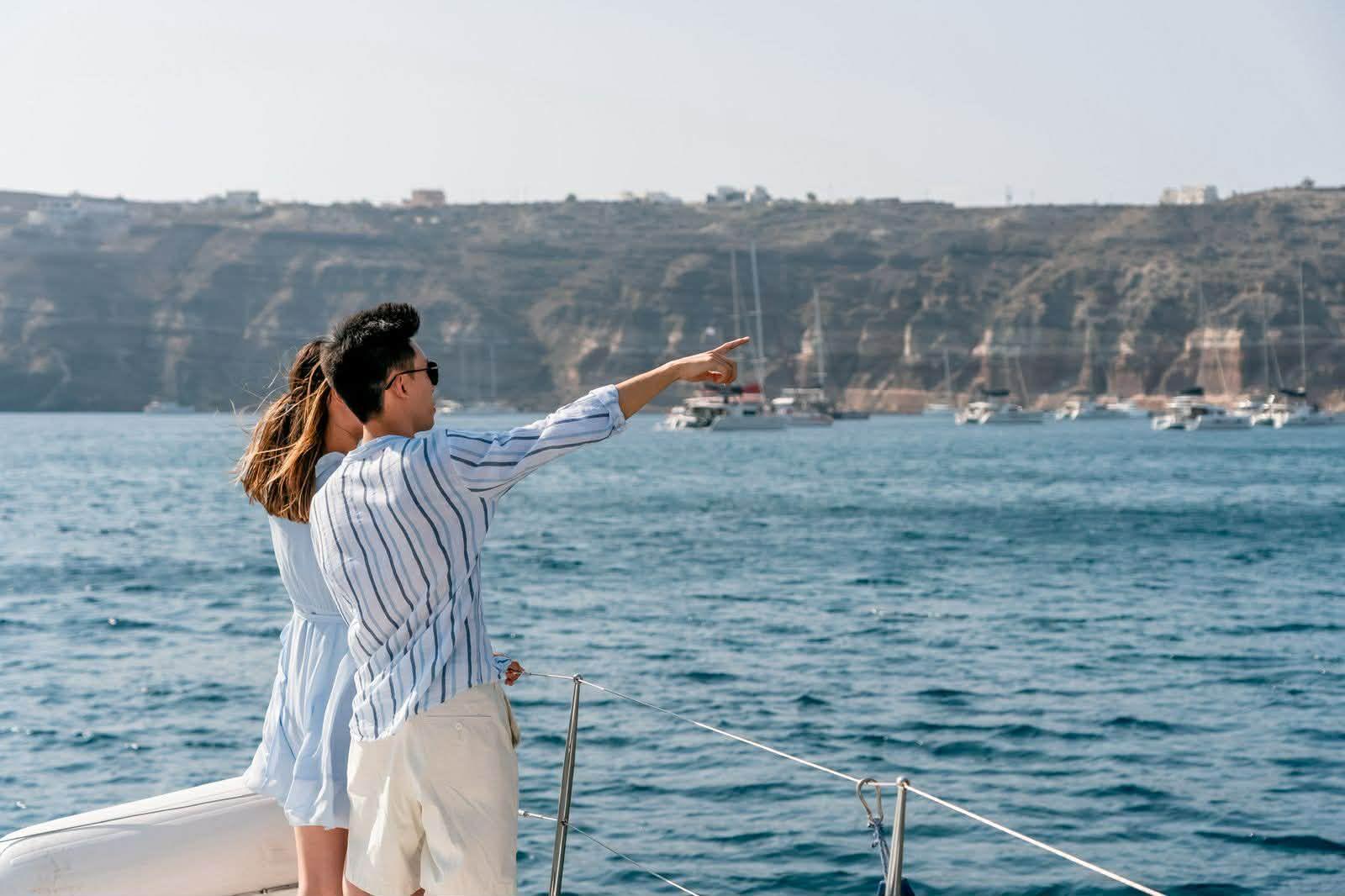 Santorini Private Catamaran Cruise with BBQ & Drinks