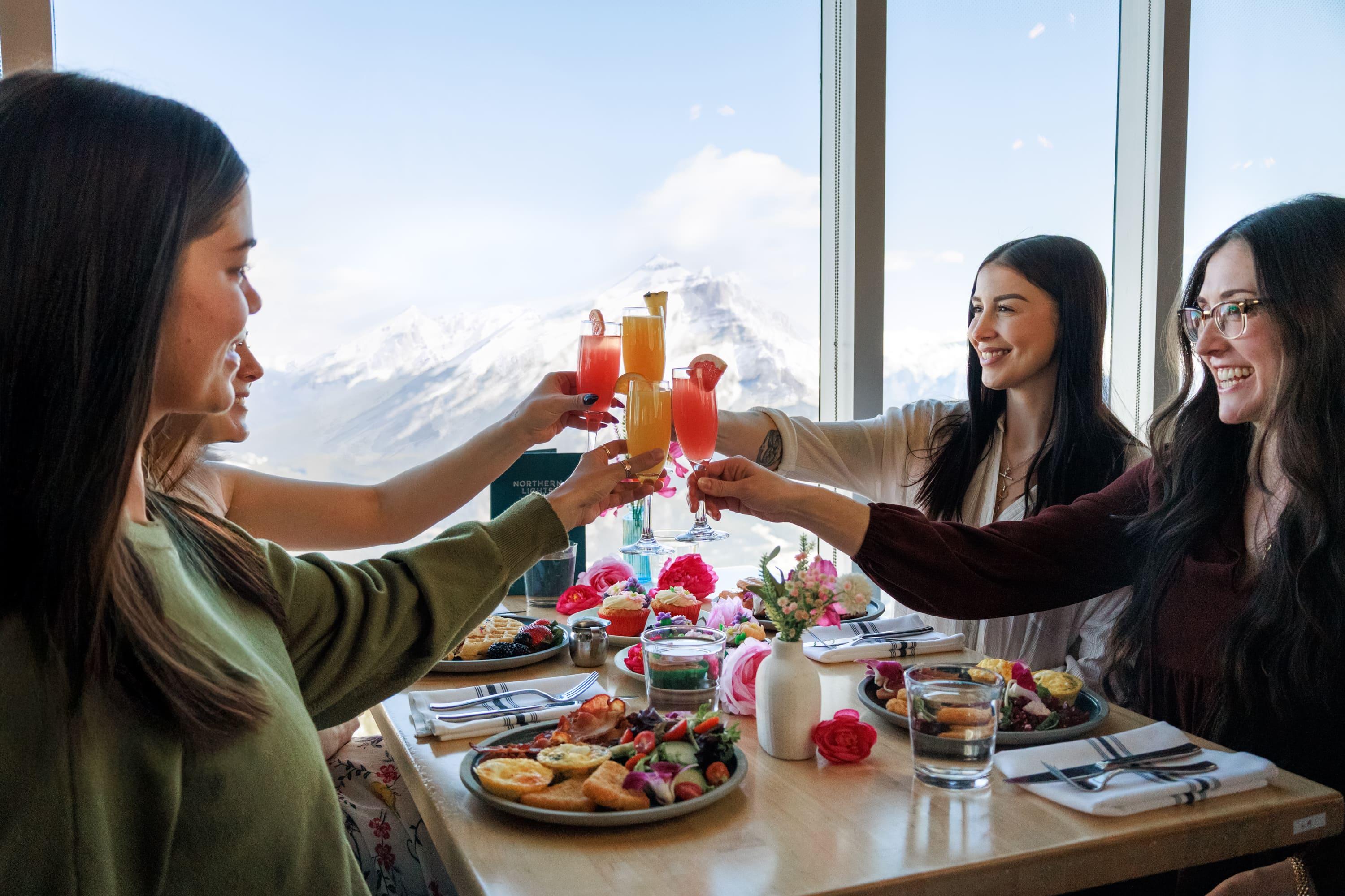 Banff Gondola rooftop observation deck — 360 degree views over six mountain ranges