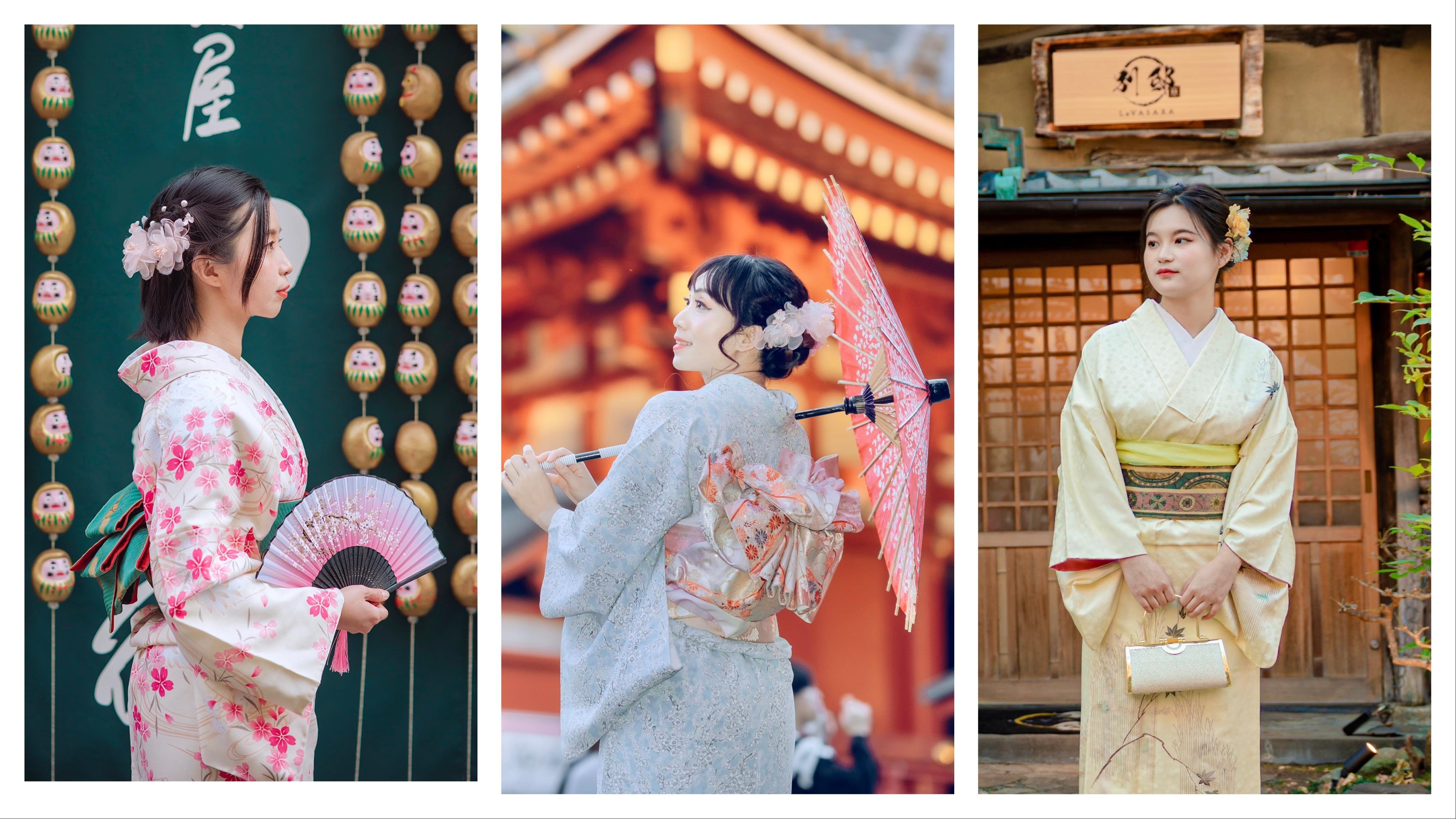 Asakusa Kimono Rental with Styling & Tea Ceremony