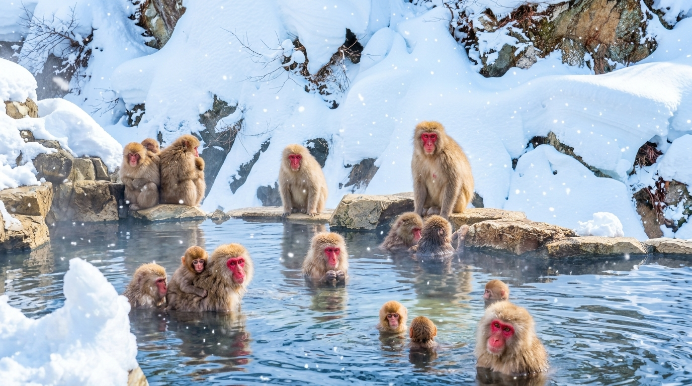 Snow Monkeys & Zenkoji Temple Day Trip from Shinjuku (Lunch Included)