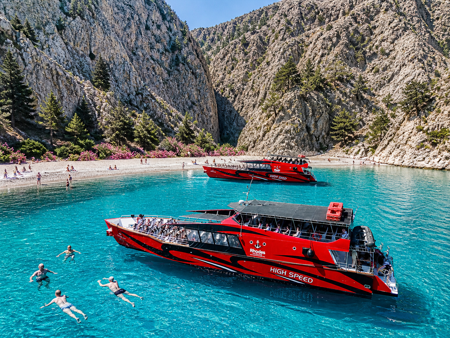 Faliraki to Symi Island: High-Speed Boat Day Trip with St George's Bay Swim Stop