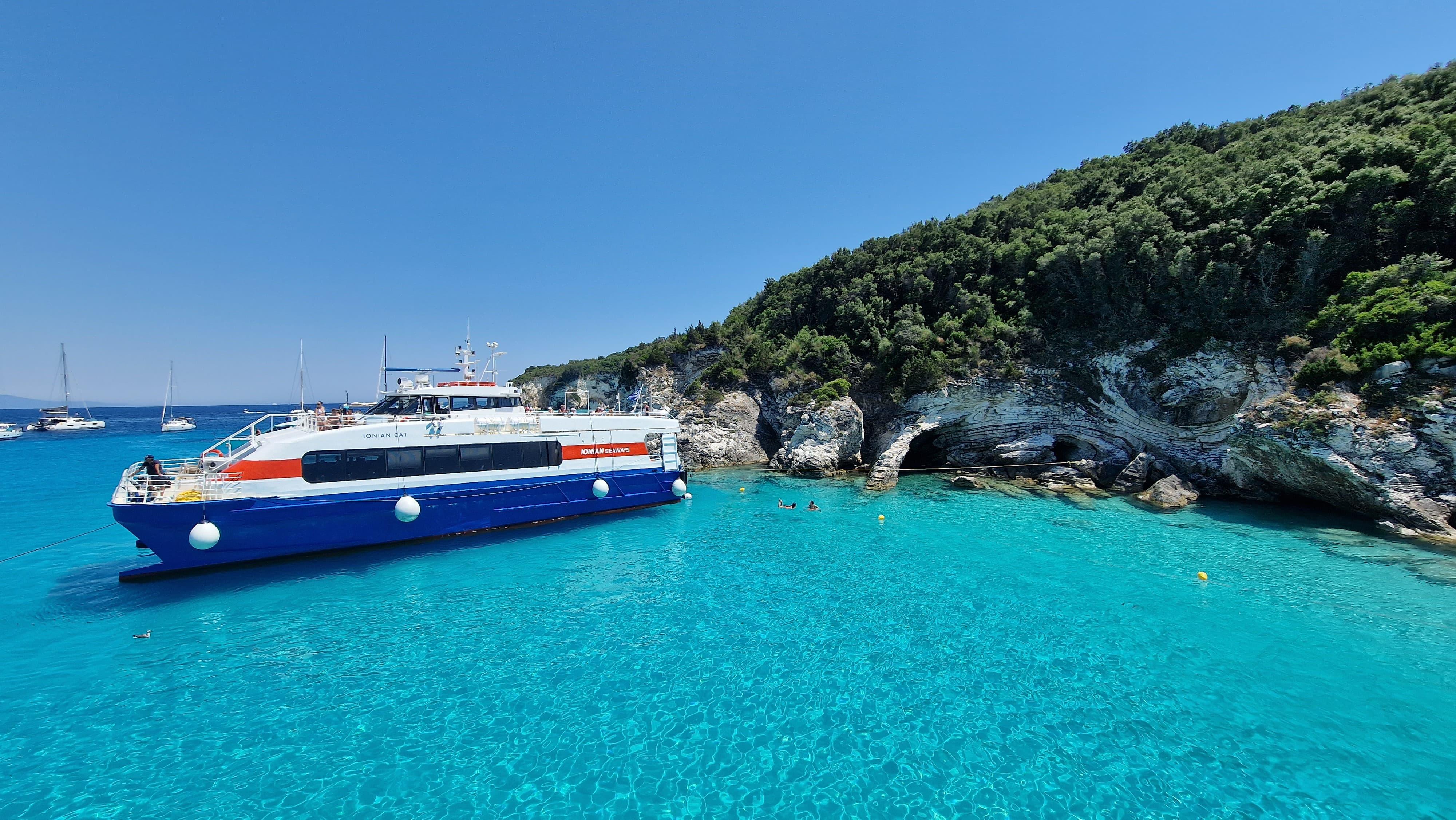 Corfu to Paxos, Antipaxos & Blue Caves Full-Day Cruise