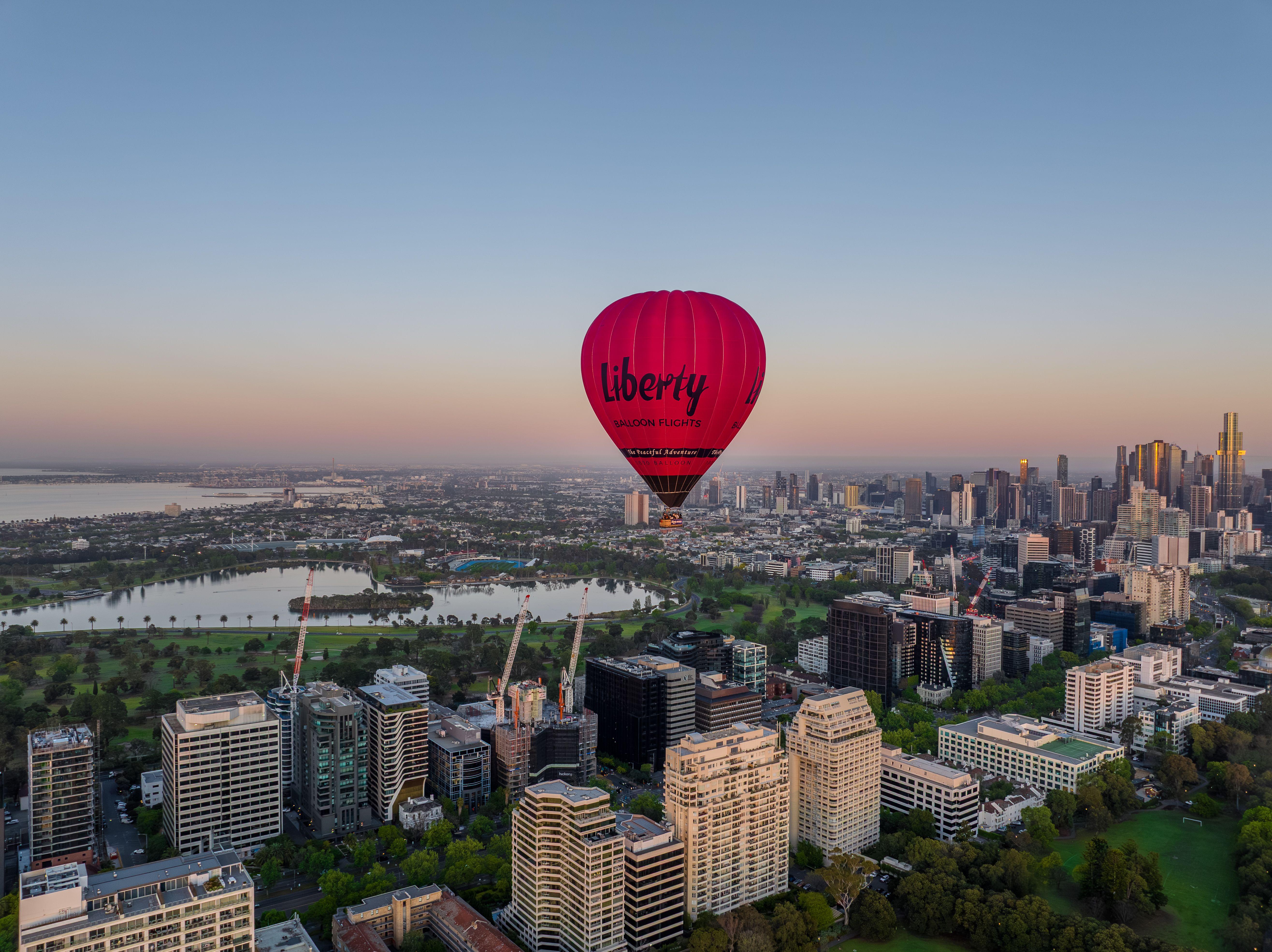 Sunrise Hot Air Balloon Flight Over Melbourne with Gourmet Breakfast
