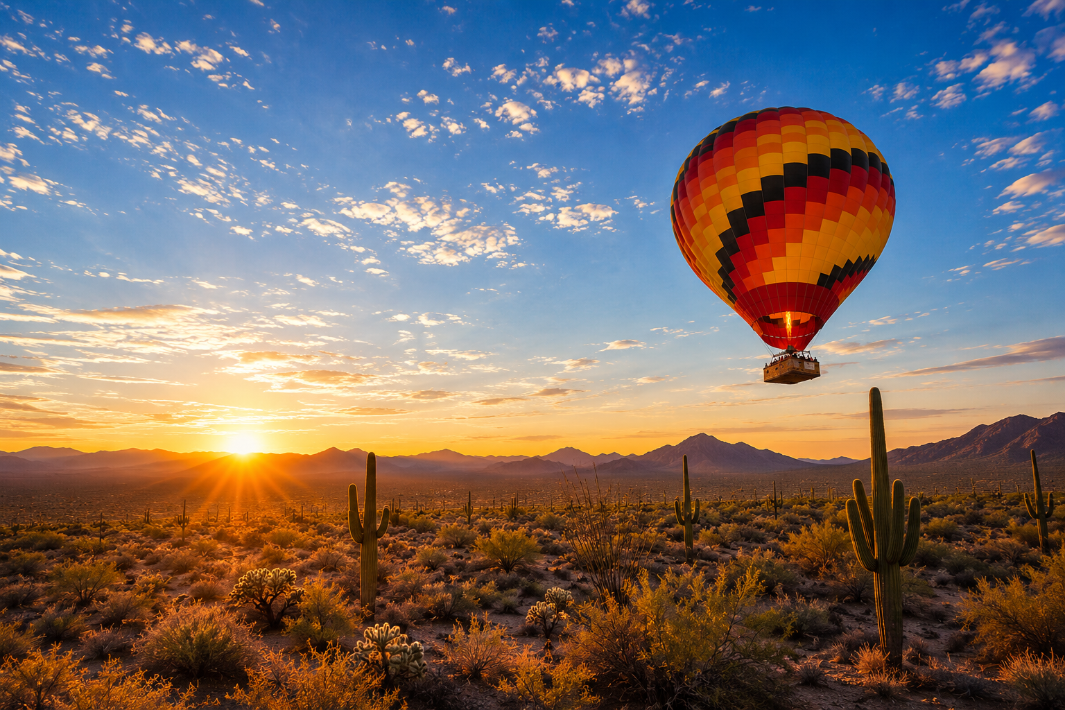 Sunrise Hot Air Balloon Flight Over Sonoran Desert