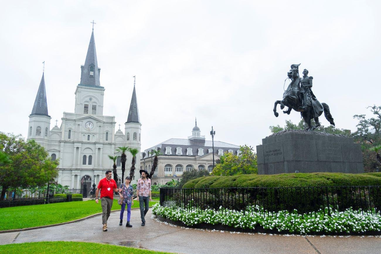 Plated Creole tasting served at a French Quarter food tour stop