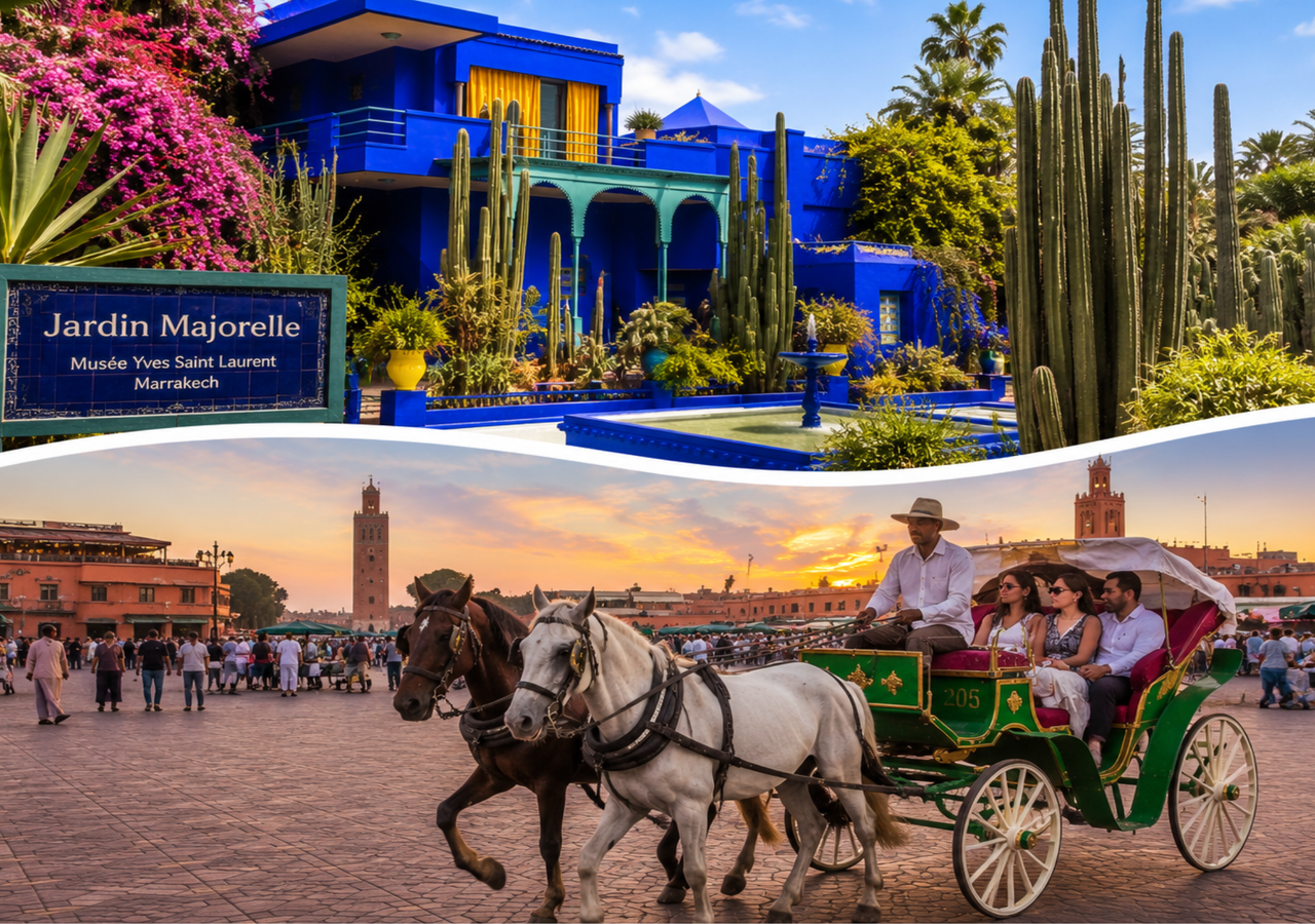 Majorelle Garden Entry with Horse-Drawn Carriage Tour