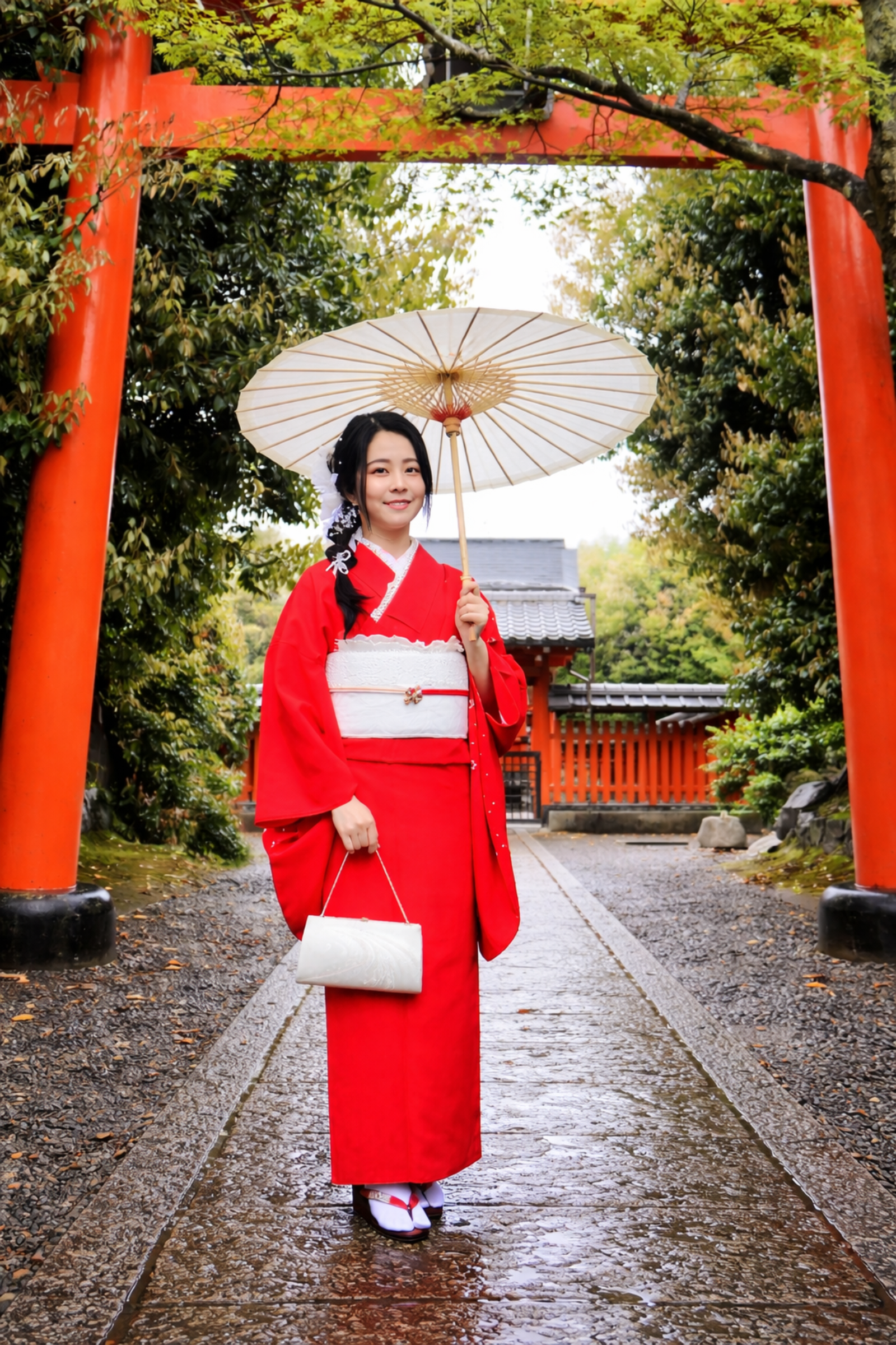Aluguel de Kimono em Arashiyama com Penteado de Cortesia