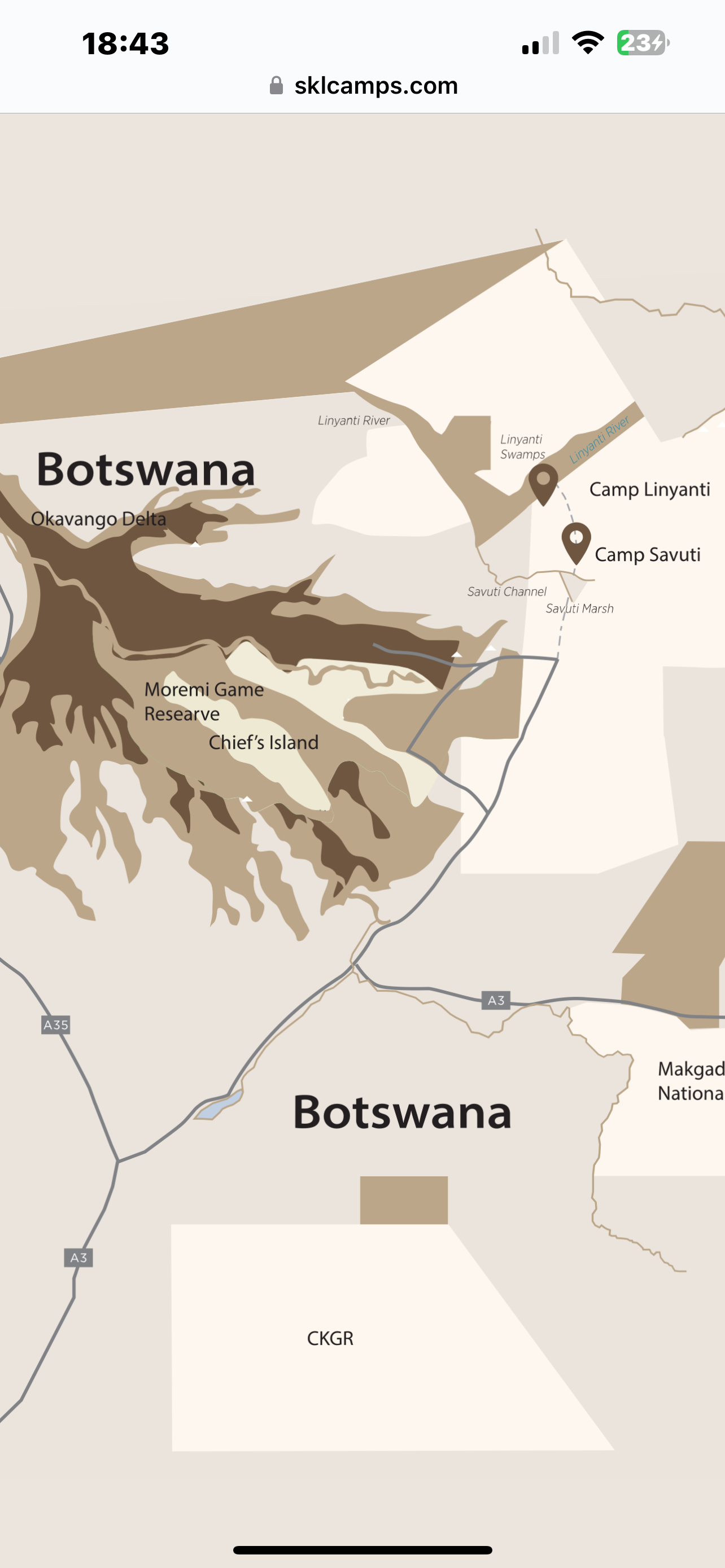 Okavango Delta Aerial Tour from Maun