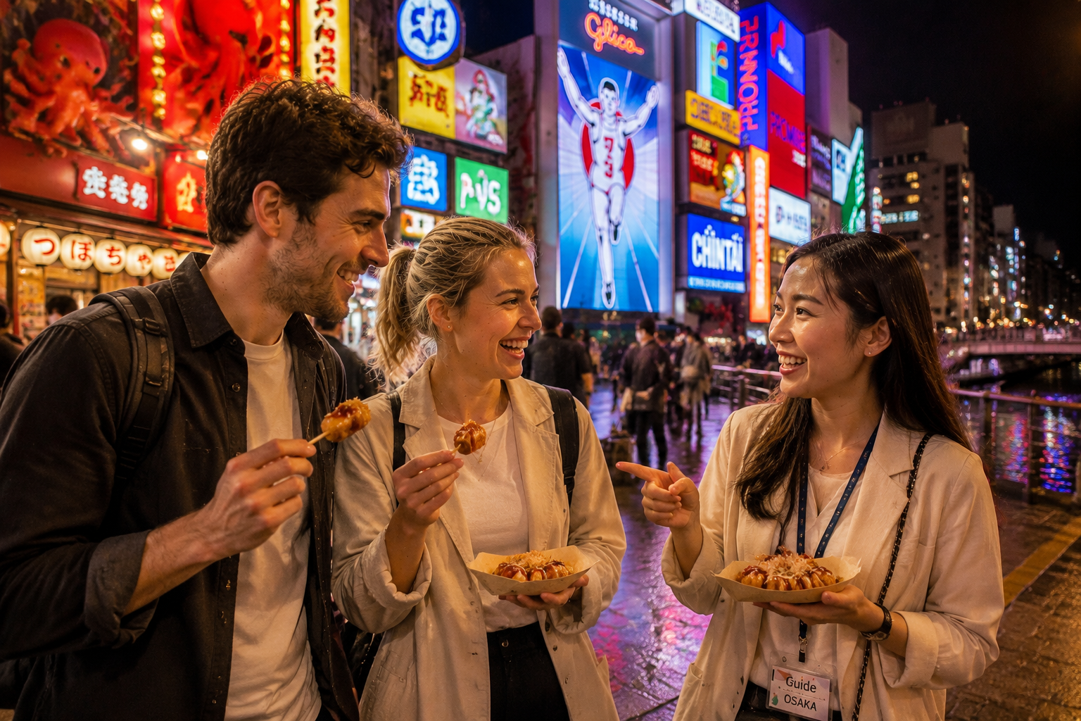 Osaka Night Tour: Scenic Rooftop & Retro Neon Streets