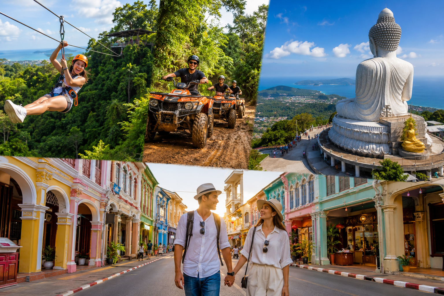 Phuket Full-Day Adventure: Zipline, ATV, Big Buddha & Heritage Walk