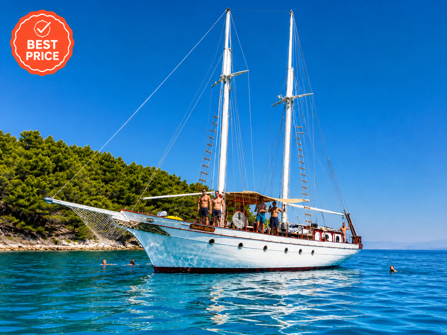 Zadar Wooden Boat Cruise & Dalmatian Platter to Kali