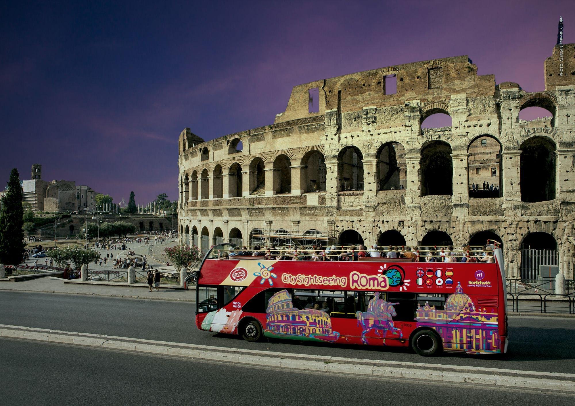Rome Night Tour by Open-Top Bus