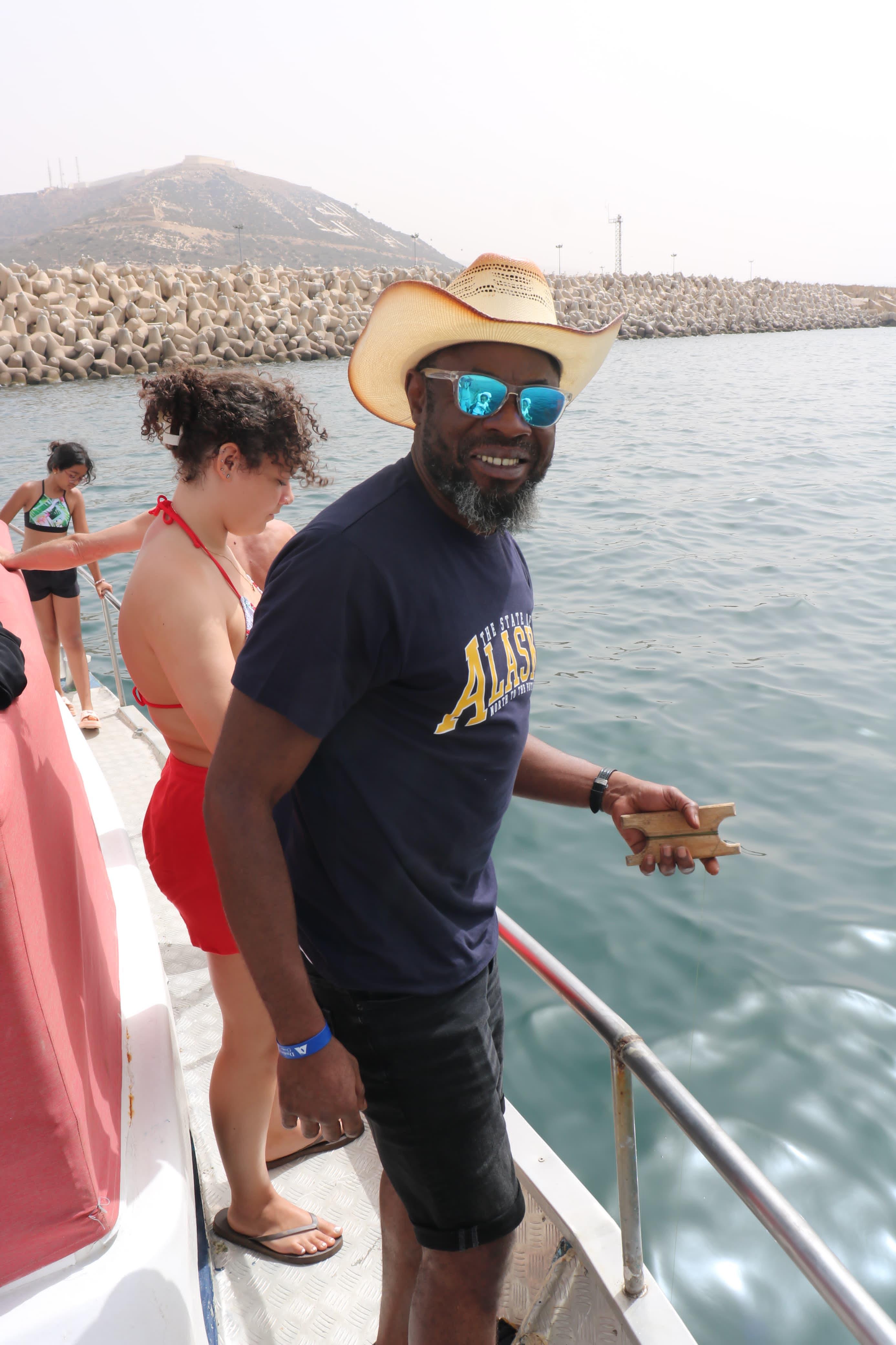 Agadir Coastal Boat Adventure: Fishing, BBQ & Swimming