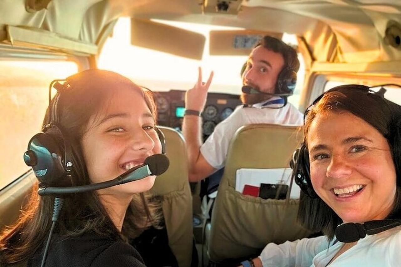 Private Airplane Flight Over Miami