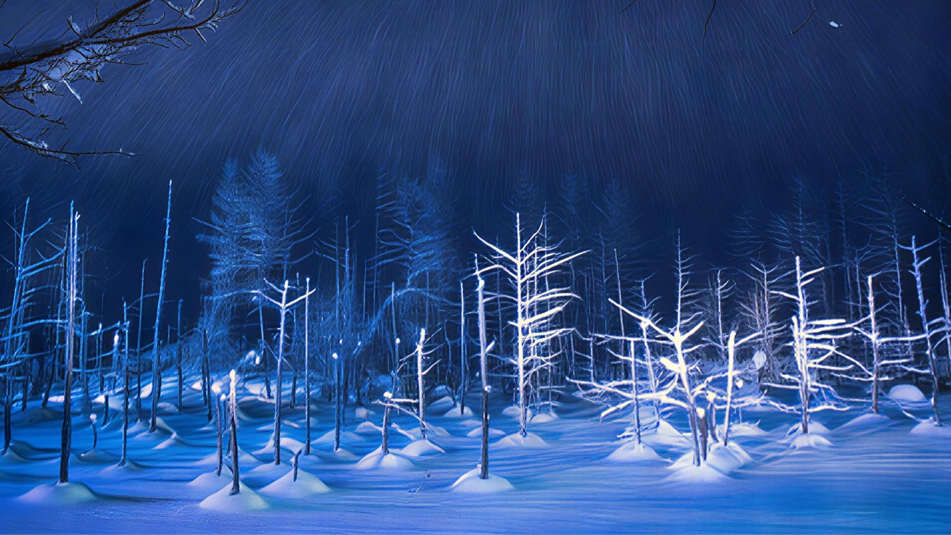 Hokkaido Winter Wonderland: Shikisai no Oka & Blue Pond Illumination Day Tour