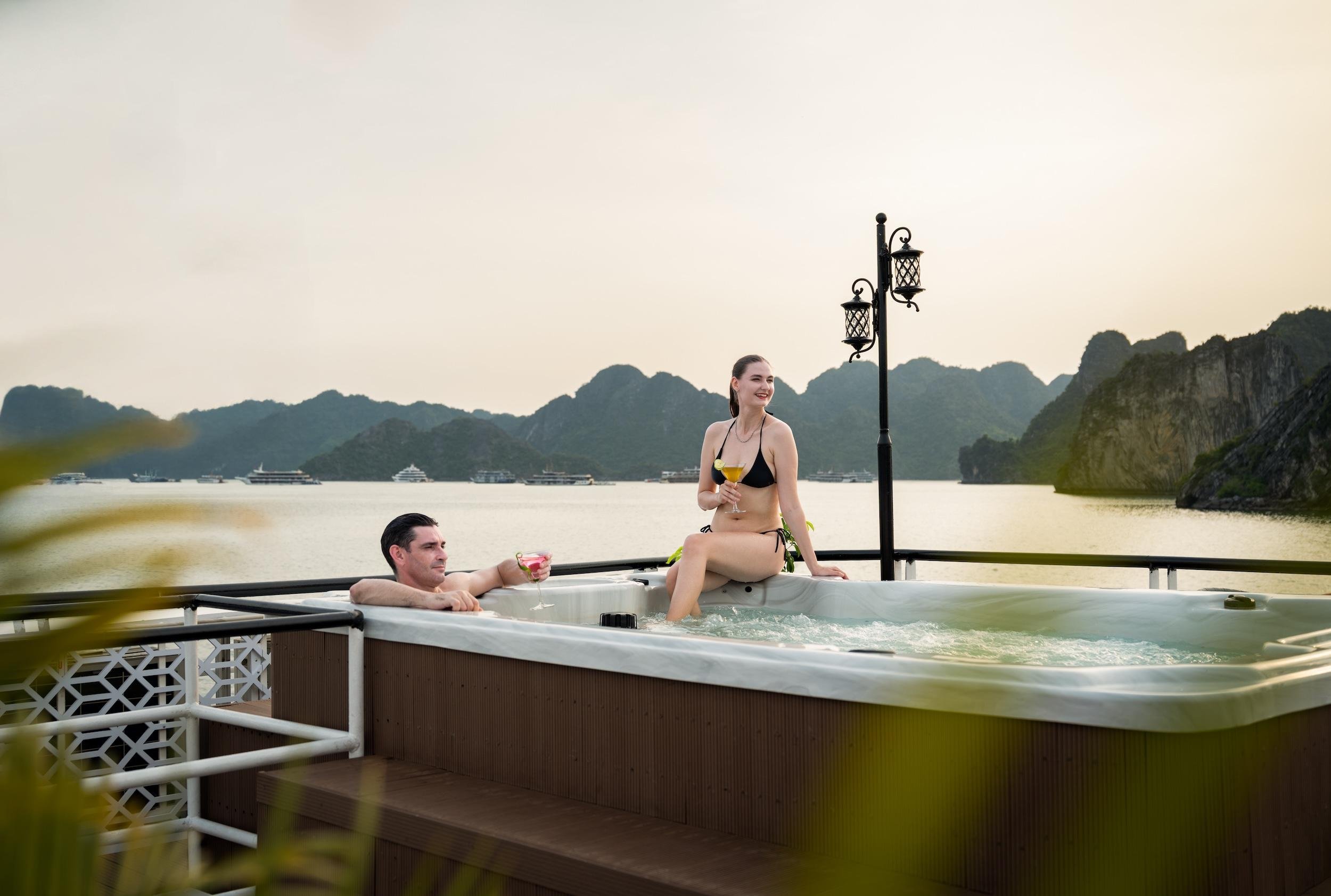 Halong Bay Luxury Day Cruise: Caves, Kayaking & Sunset Party