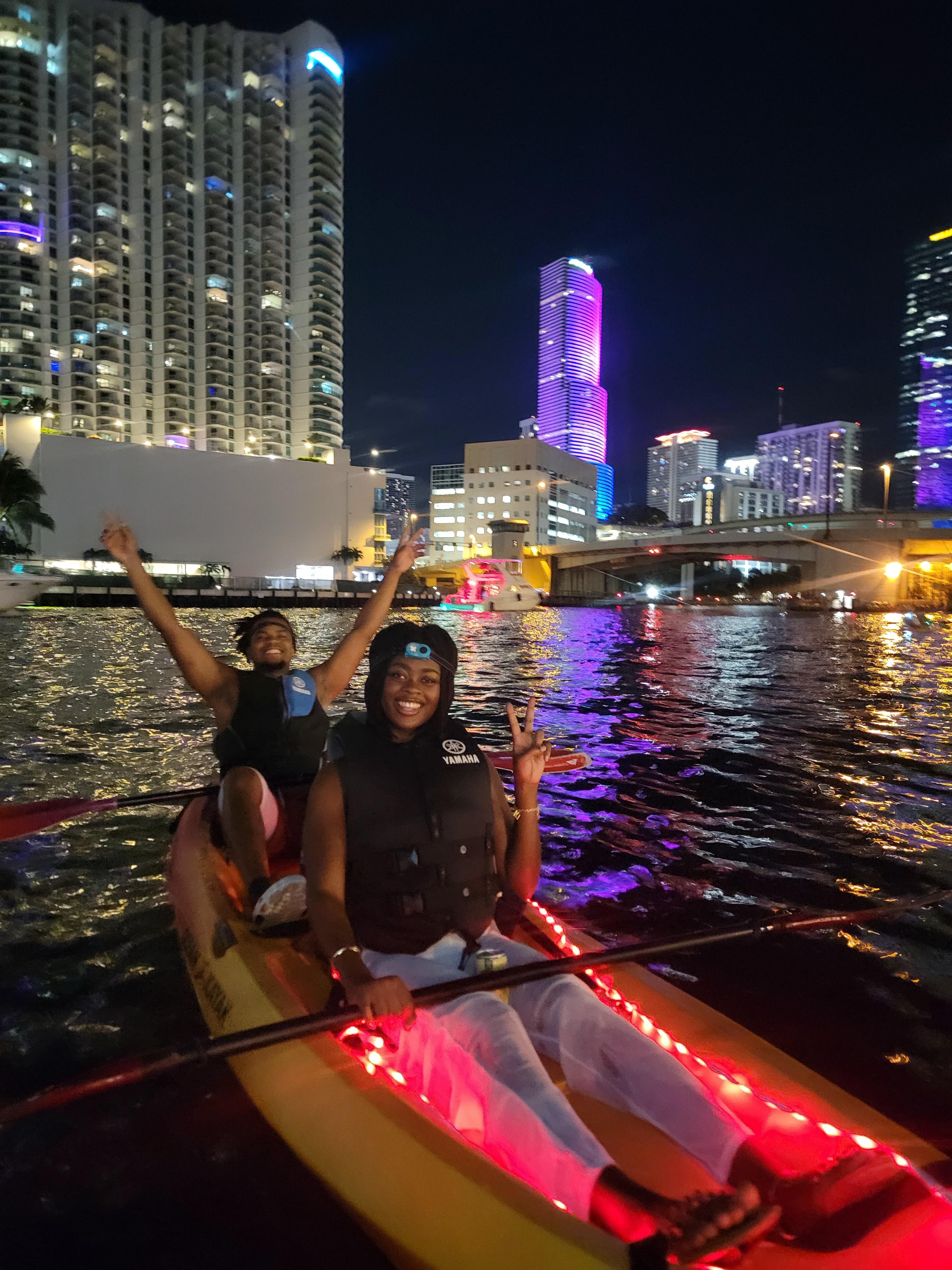Miami Night Kayak Adventure with LED Lighting