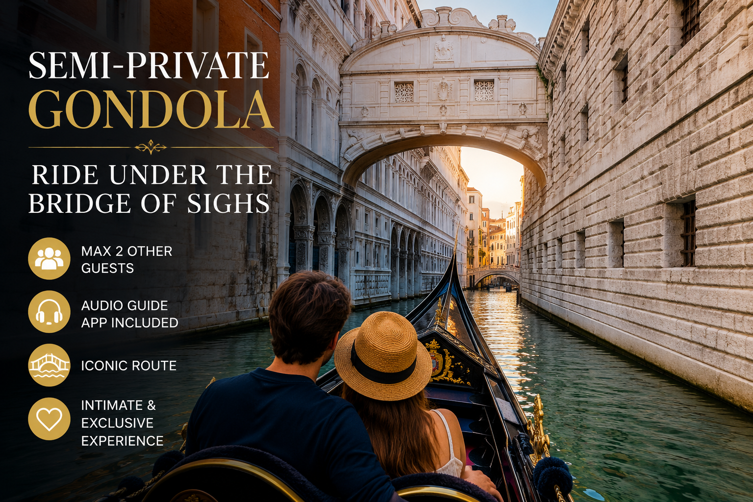 Venice Semi-Private Gondola Ride Under the Bridge of Sighs