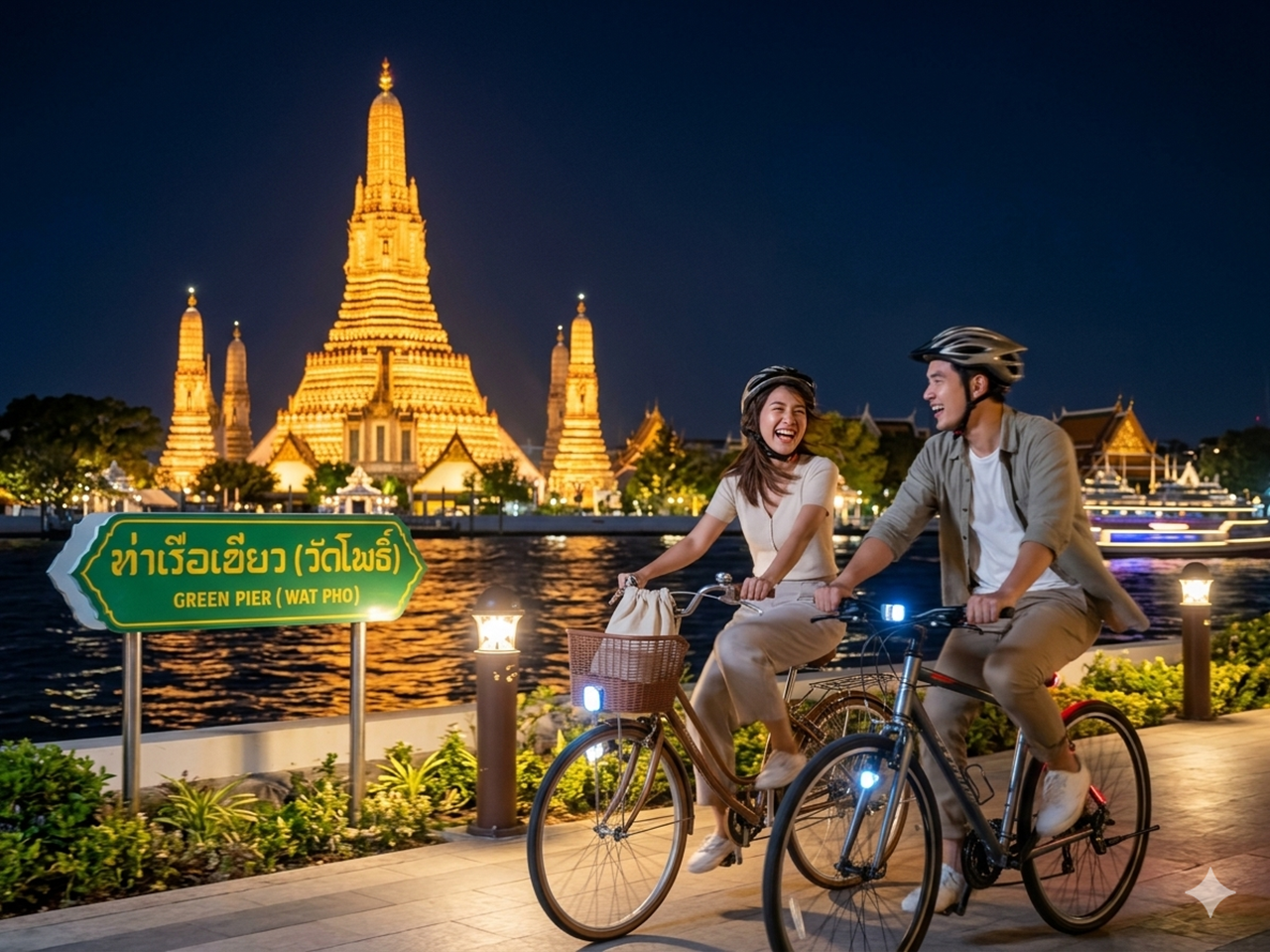 Bangkok Sunset Bike Tour with Street Food & Ferry