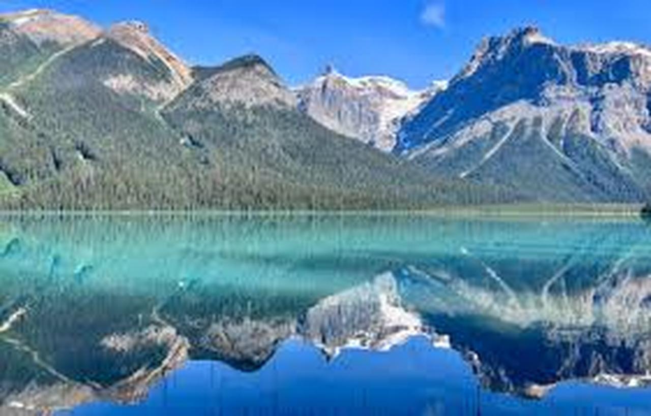 Emerald Lake canoe green glacial water President Range Yoho National Park British Columbia — image 27