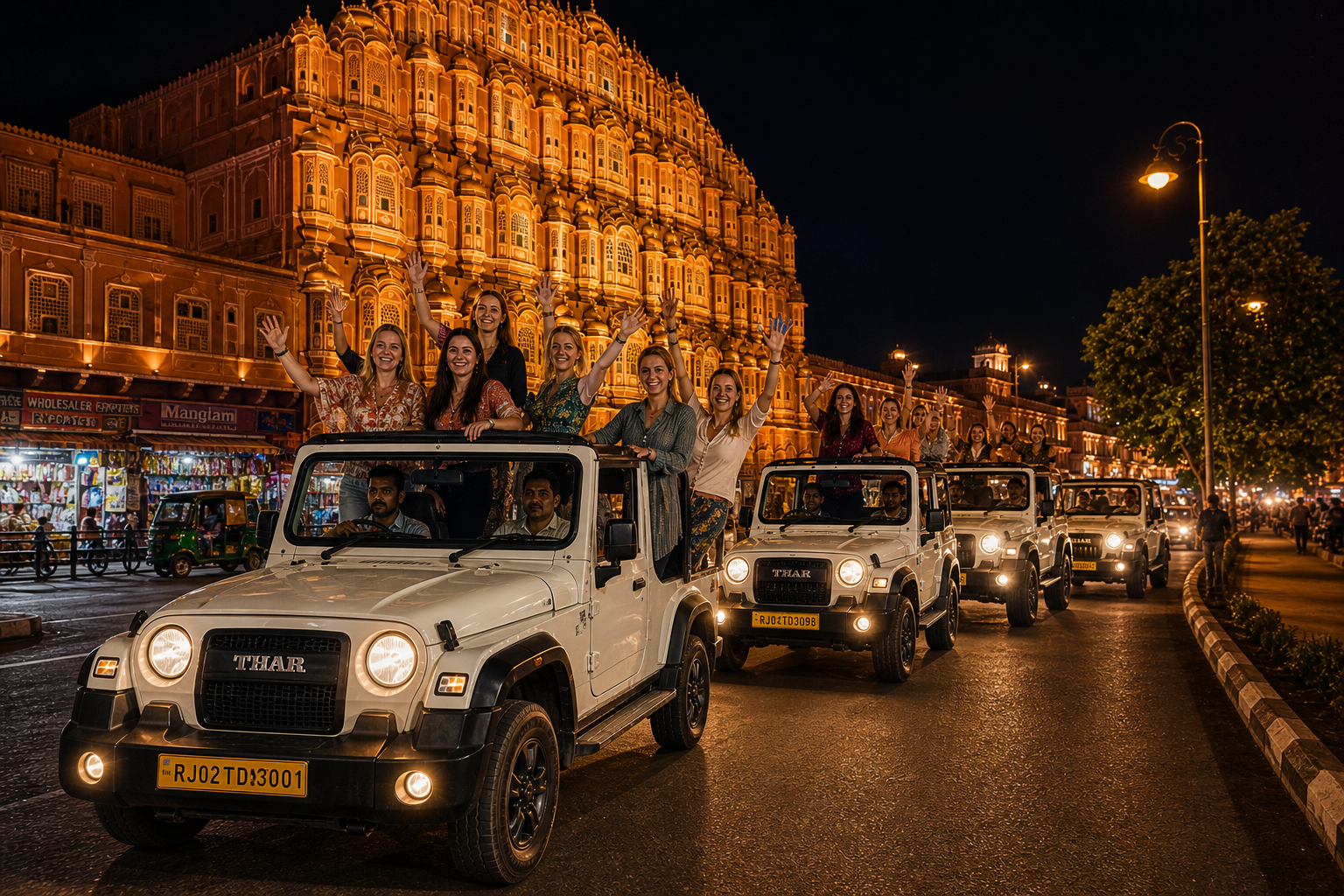 Jaipur After Dark: Private Open-Air Jeep Safari