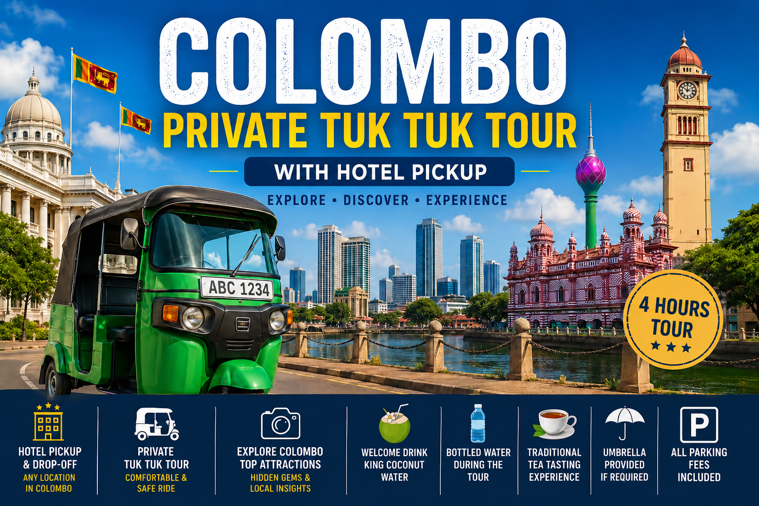 Private Colombo Tuk Tuk City Tour with Pickup