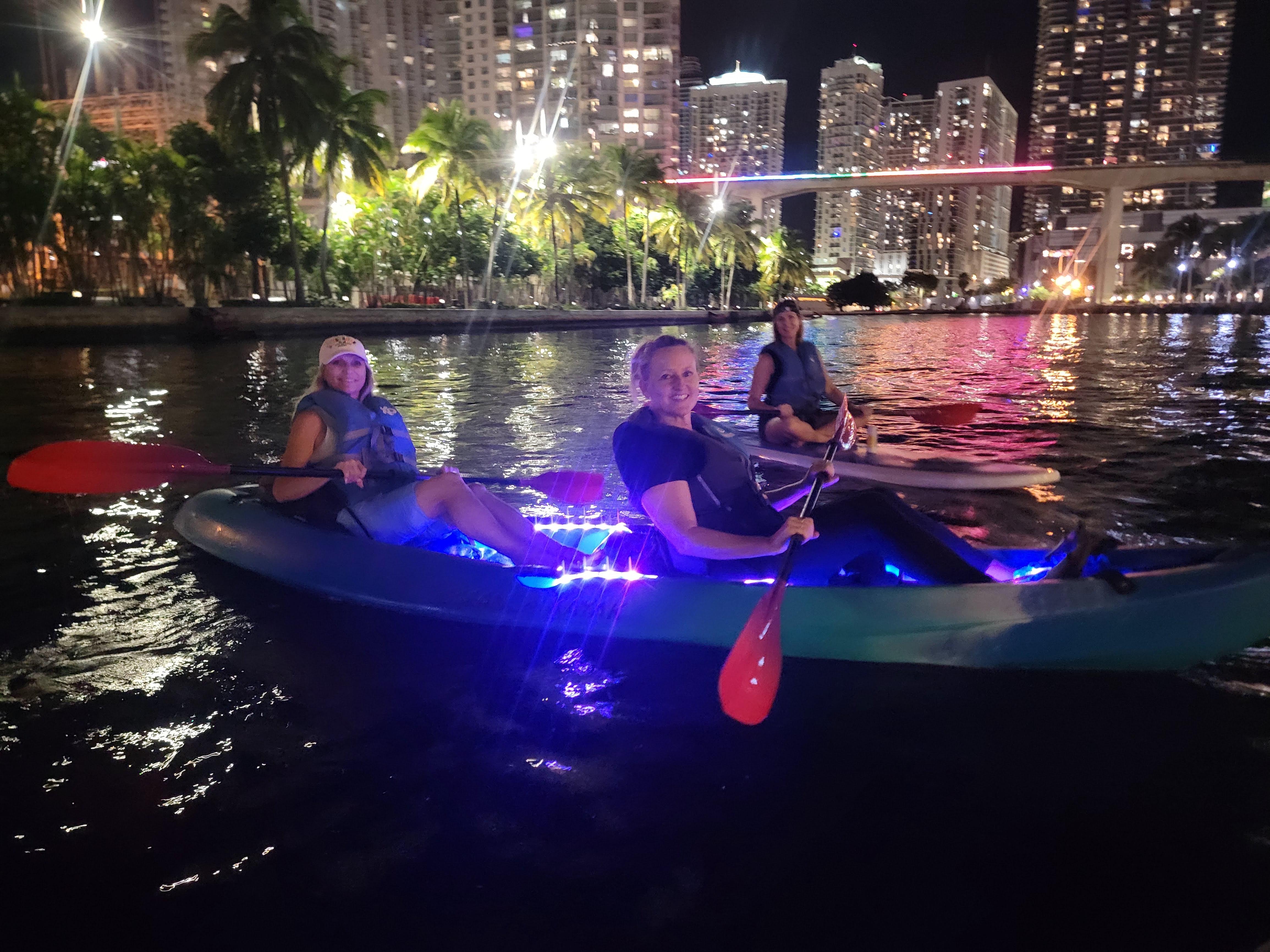 Miami Night Kayak Adventure with LED Lighting