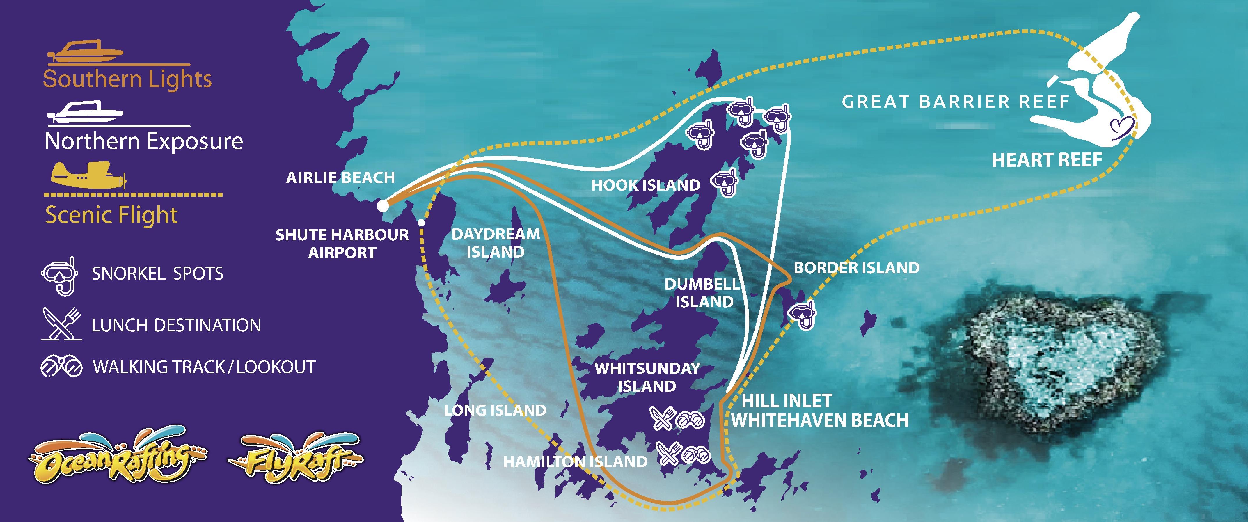 Whitsundays Fly-Raft Adventure: Scenic Flight & Snorkeling Day Tour