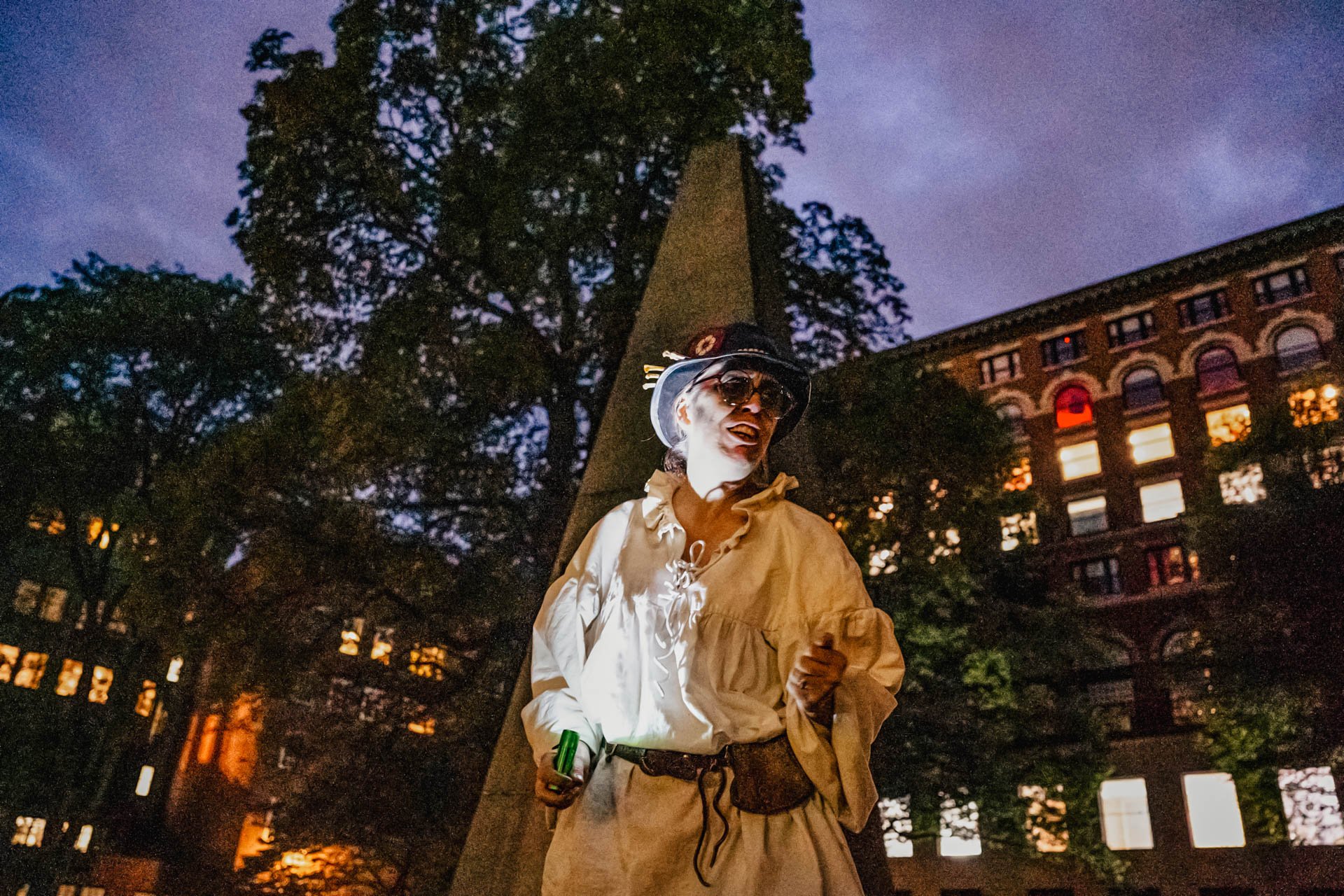Copp's Hill Burying Ground on Boston ghost tour — North End historic graveyard with colonial headstones at dusk