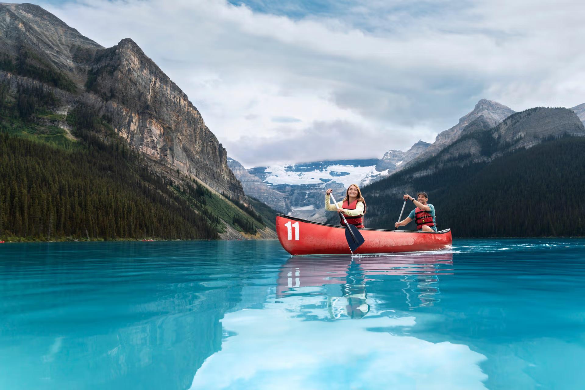 Banff: Lake Louise Canoe Tour & Moraine Lake | Skip-the-Line — Emerald Lake canoe day tour, Yoho National Park