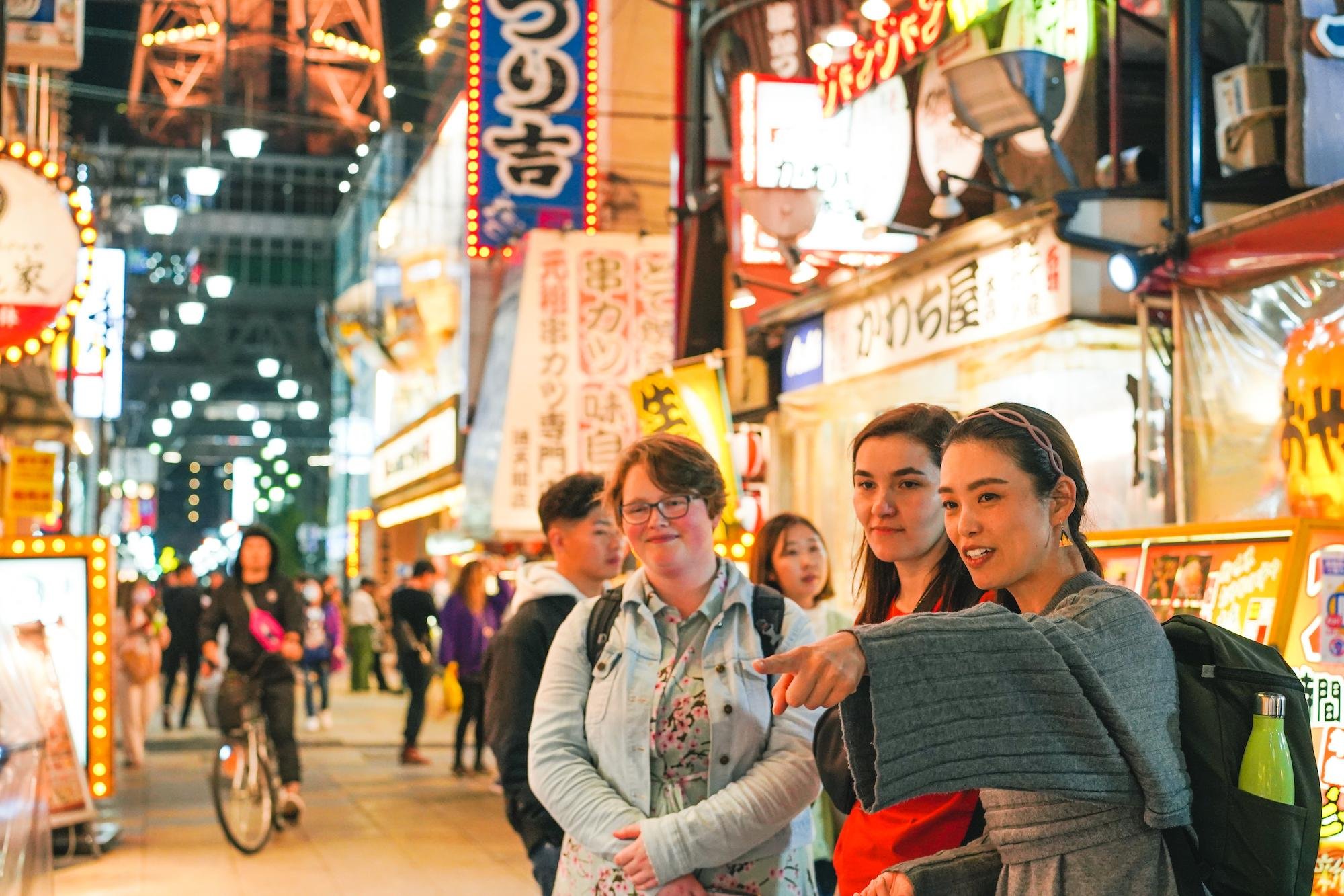 Osaka Street Food Walking Tour with Okonomiyaki Cooking