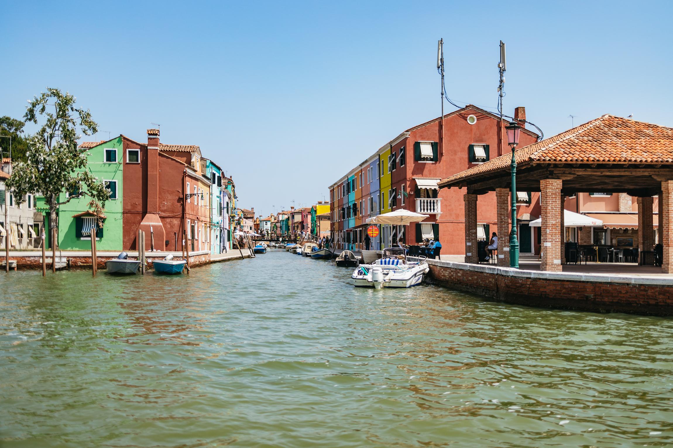 Venice lagoon panorama from a private boat — view of the islands on the Murano Burano tour