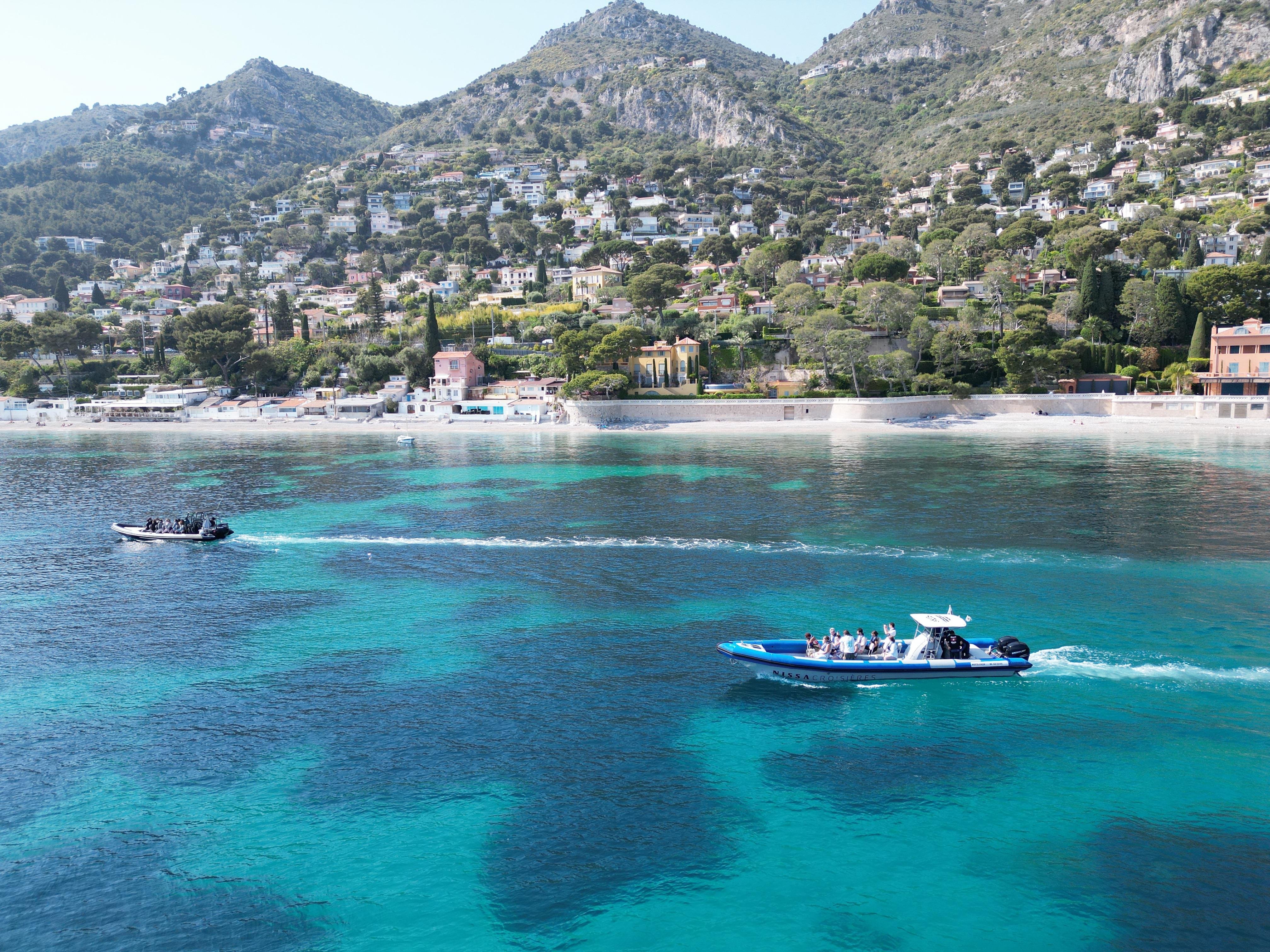 Nice: Mala Cave, Villefranche & Snorkeling Boat Trip