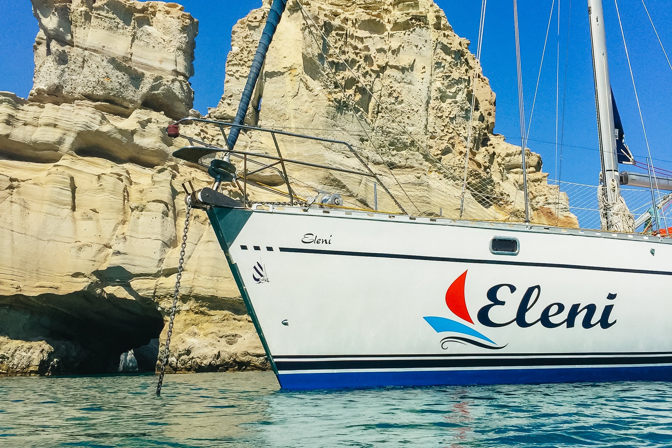 Milos boat trip Kleftiko Polyaigos sailing Cyclades — image 1