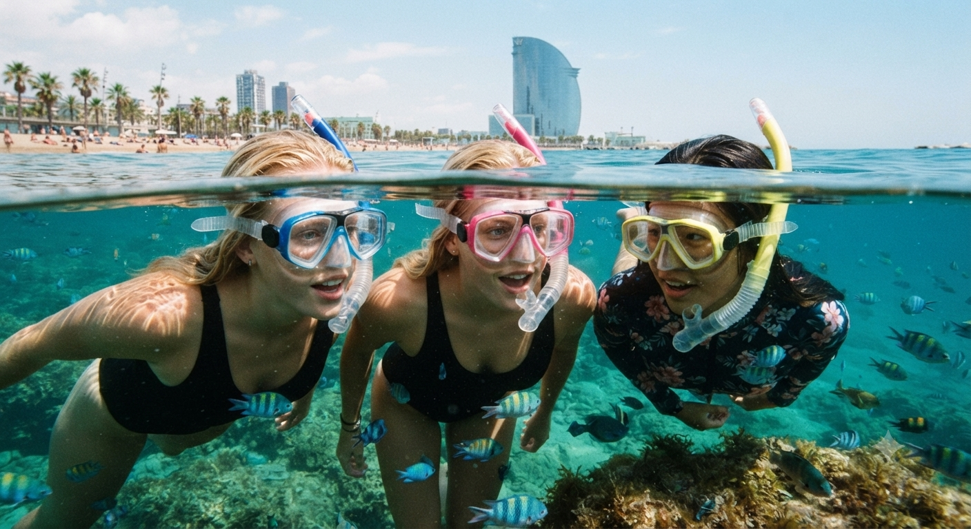 Mediterranean Eco Snorkel Safari from Barceloneta Beach