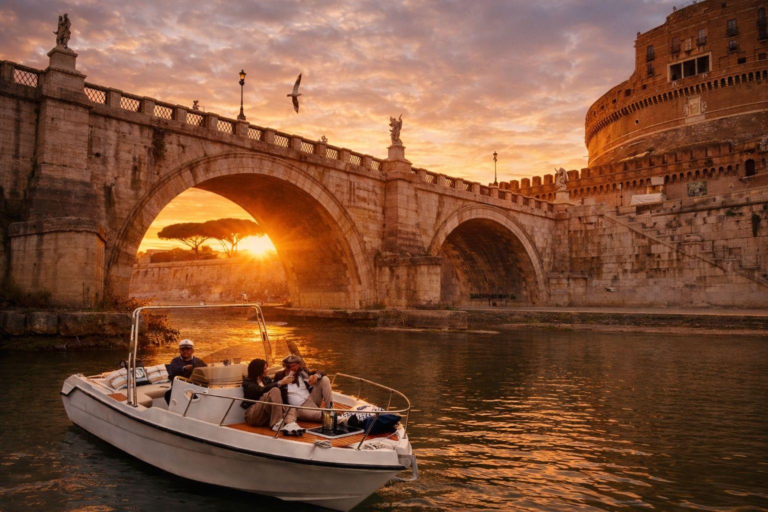 Private Tiber River Boat Tour with Prosecco Aperitif