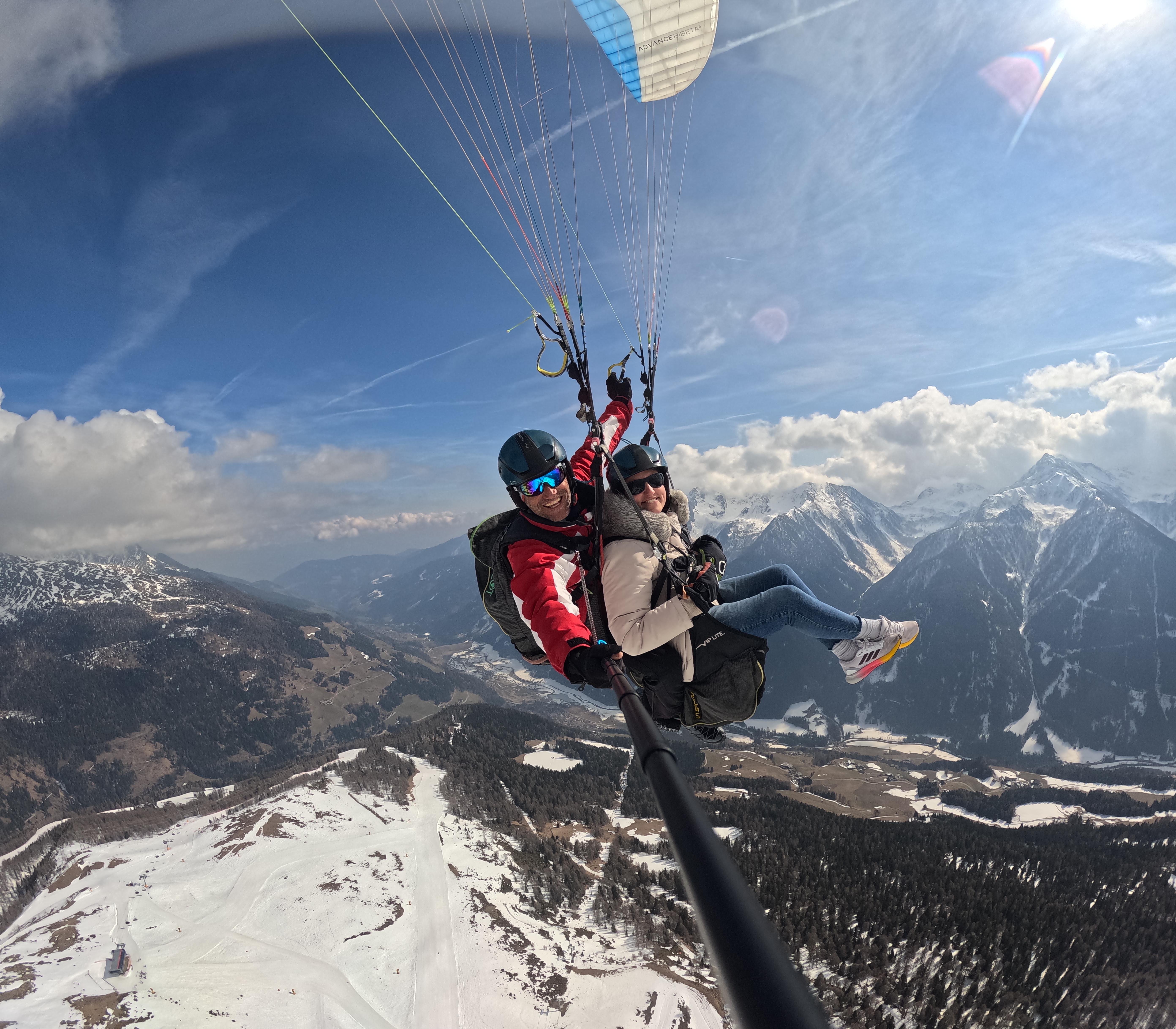 Tandem Paragliding Flight over Merano from Vigiljoch