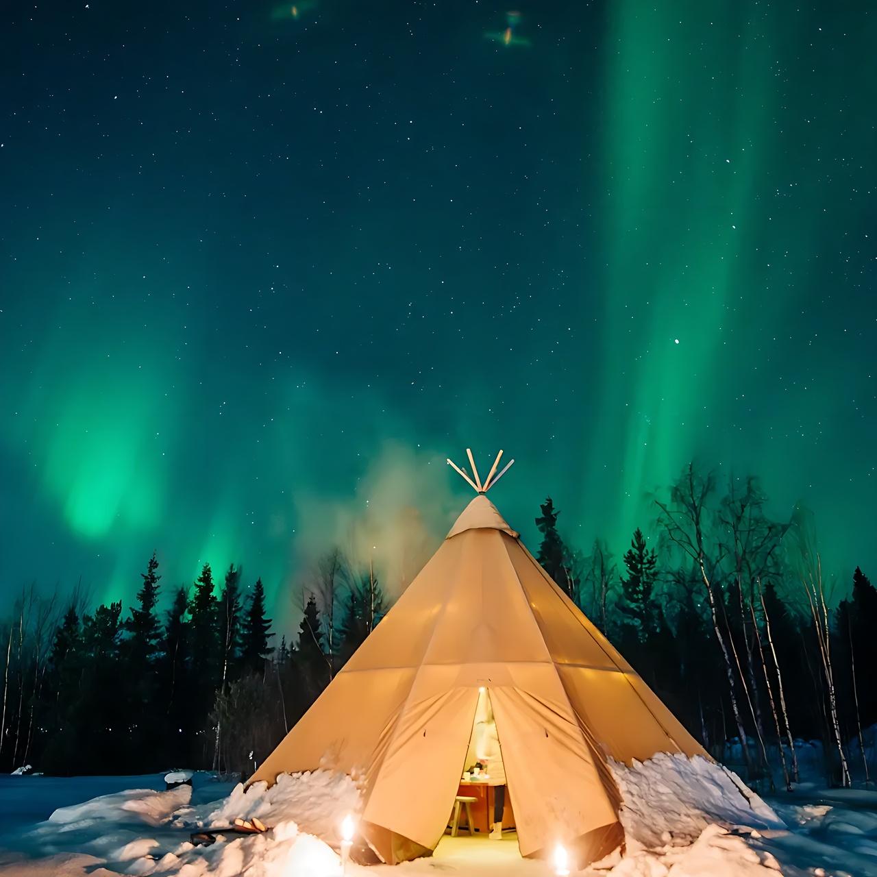 Sami BBQ Dinner & Northern Lights Safari from Kiruna