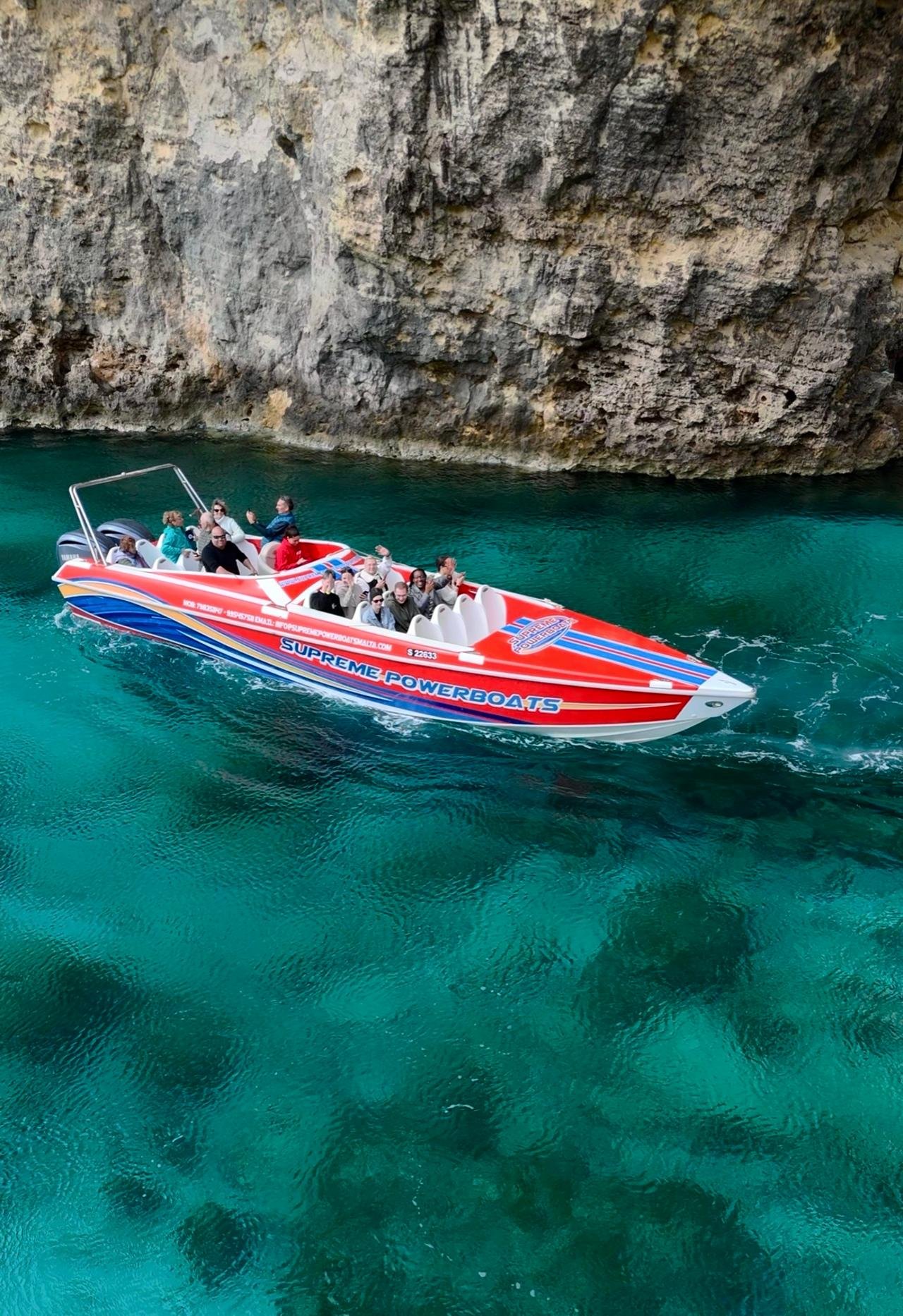 High-Speed Powerboat to Gozo & Comino with Cave Exploration