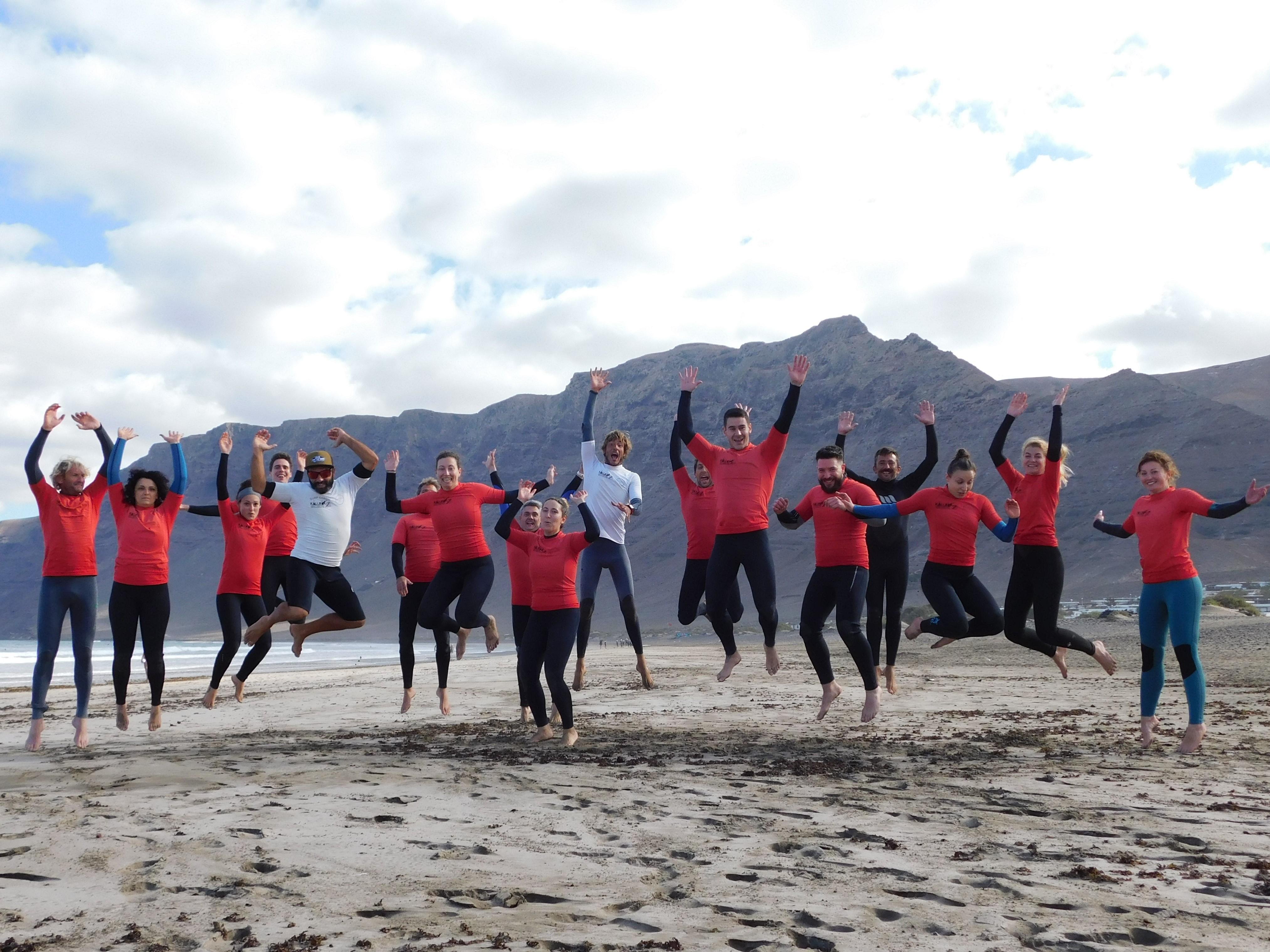 Surf Lessons at Famara Beach with Kalufa Surf School