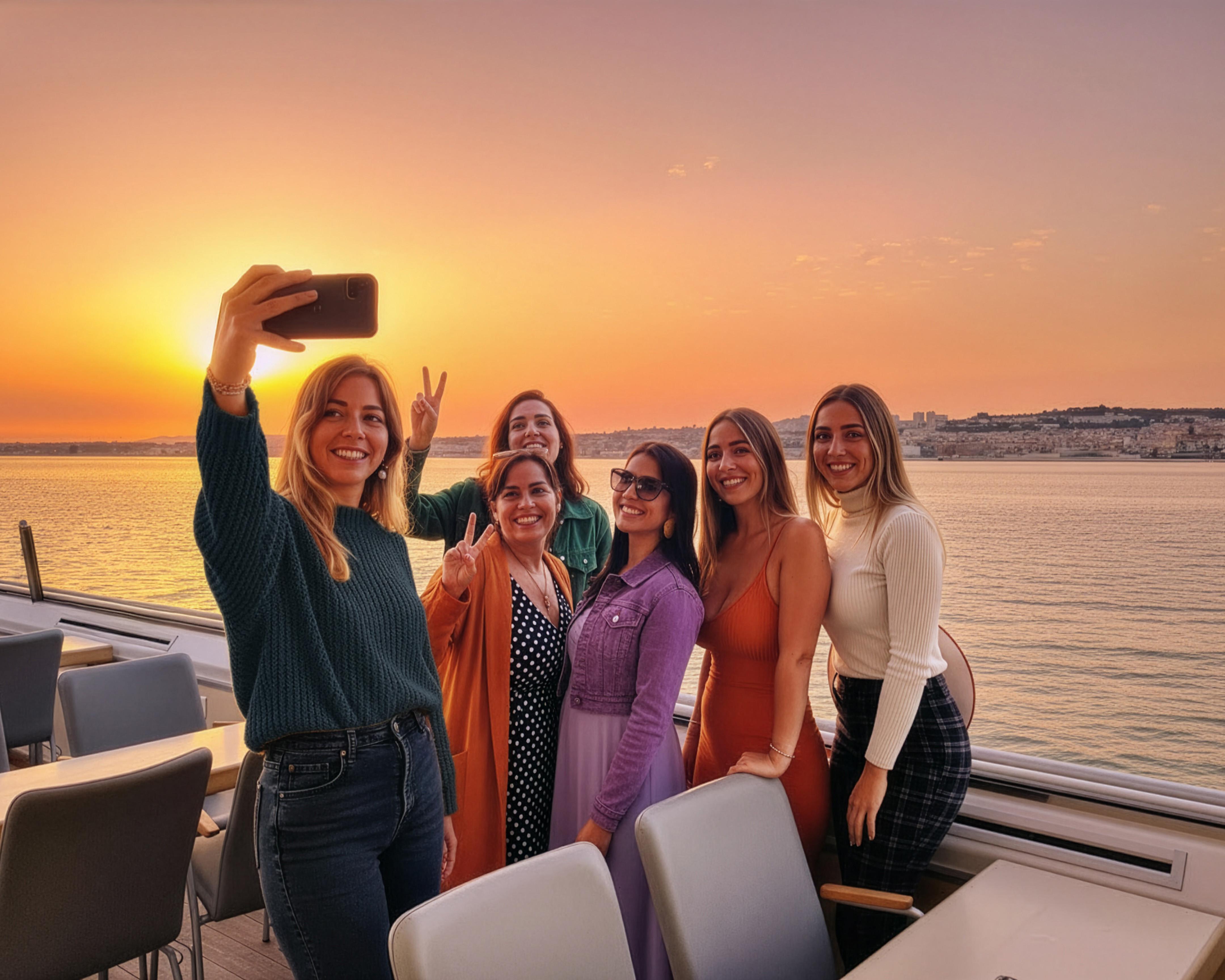 Lisbon Sunset Cruise with Welcome Drink & Snacks